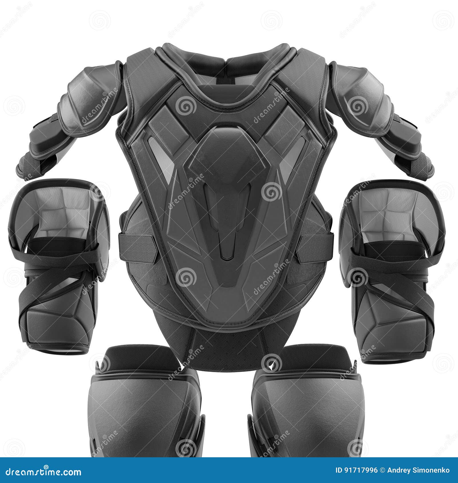 Hockey Protective Gear Kit On White. 3D Illustration Stock Illustration