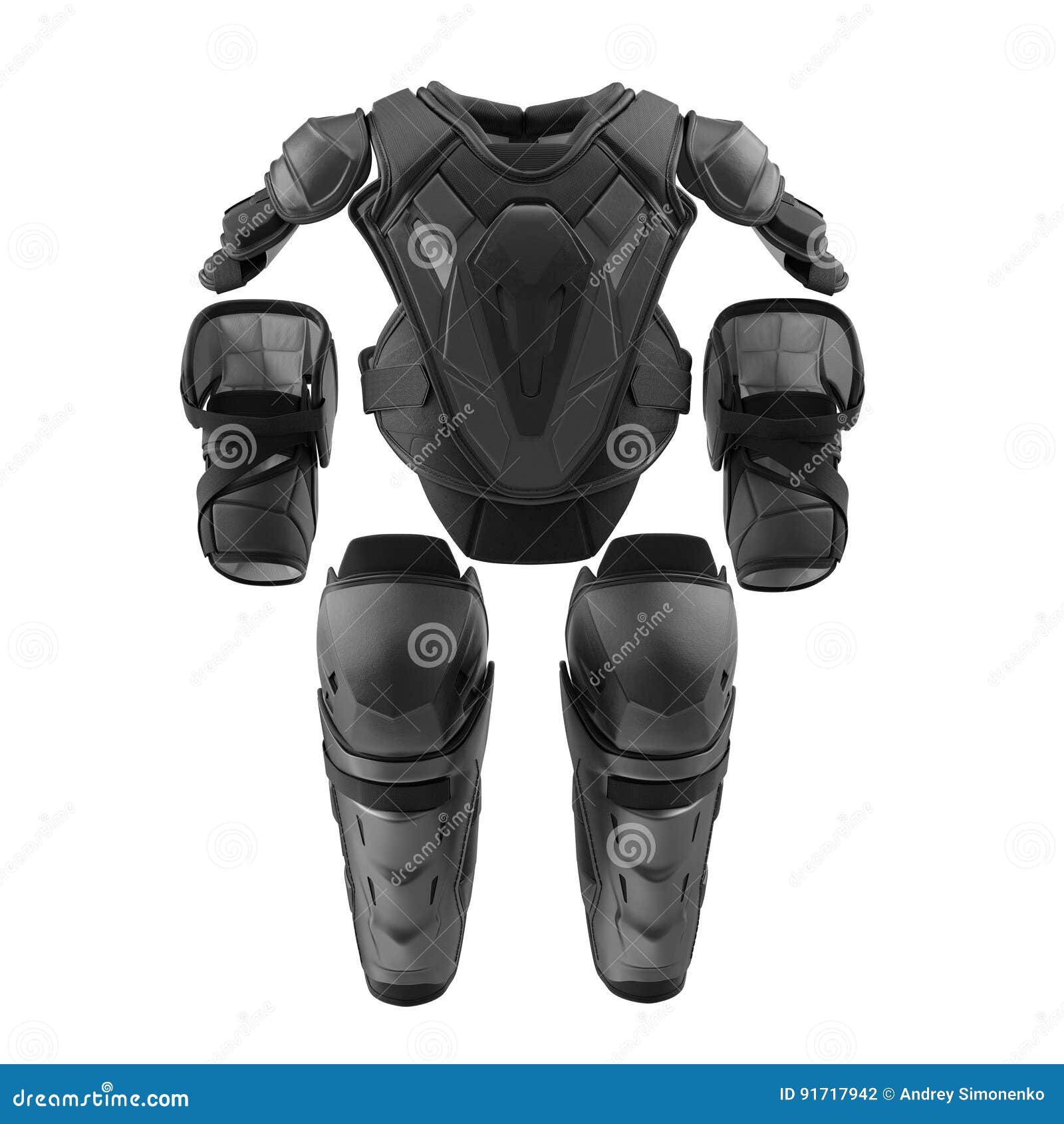Download Hockey Protective Gear Kit On White. Front View. 3D ...