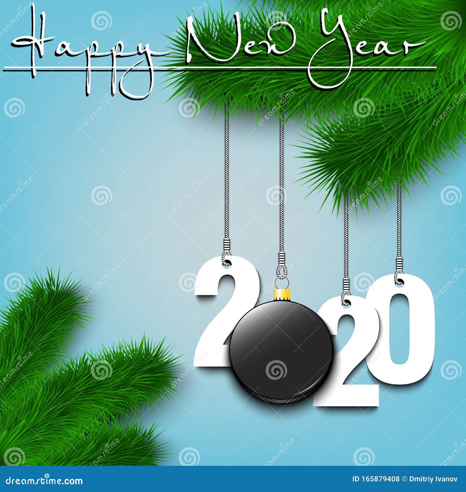 Download Hockey Puck And 2020 On A Christmas Tree Branch Stock ...