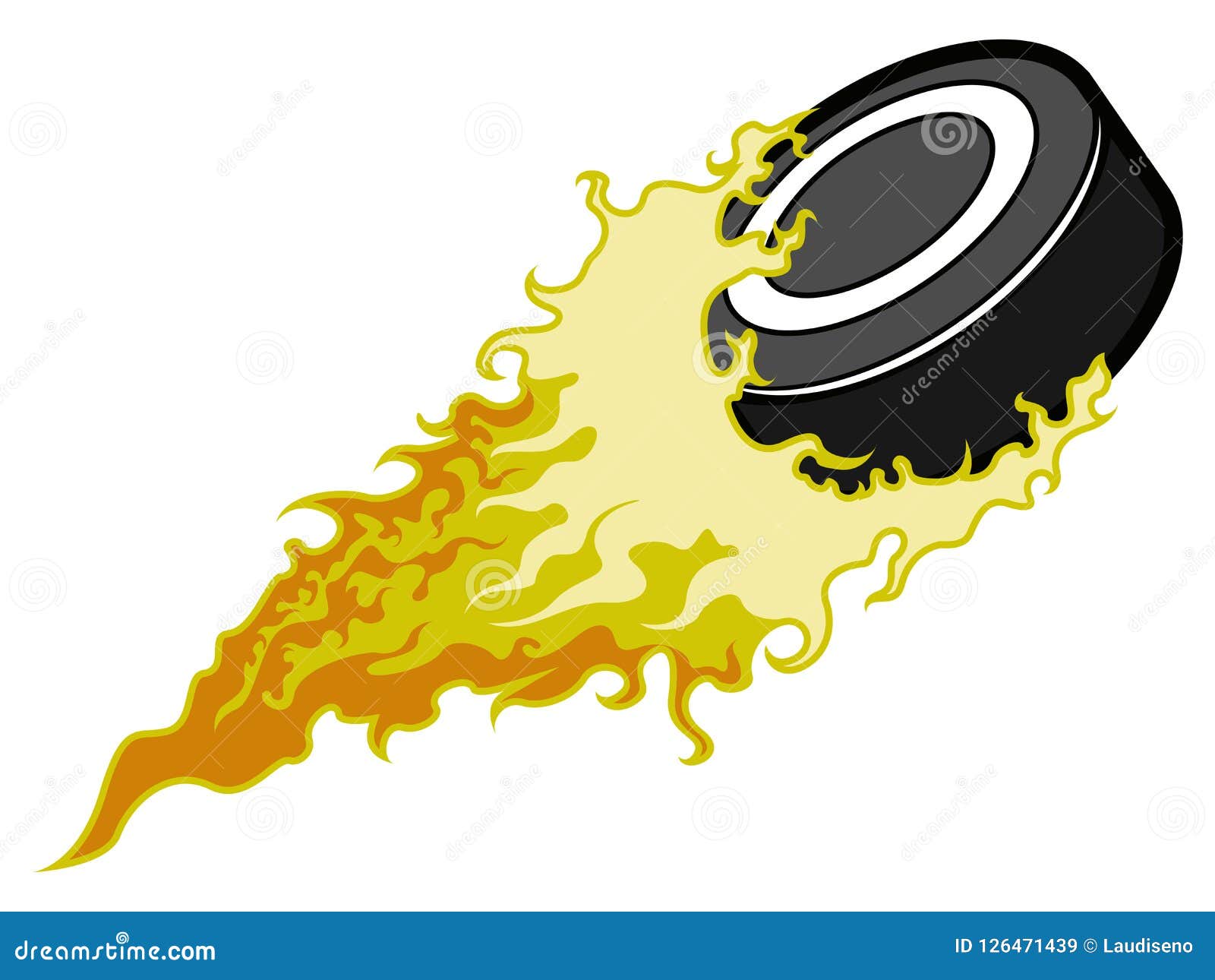 Hockey Puck with a Fire Effect Stock Vector Illustration of game