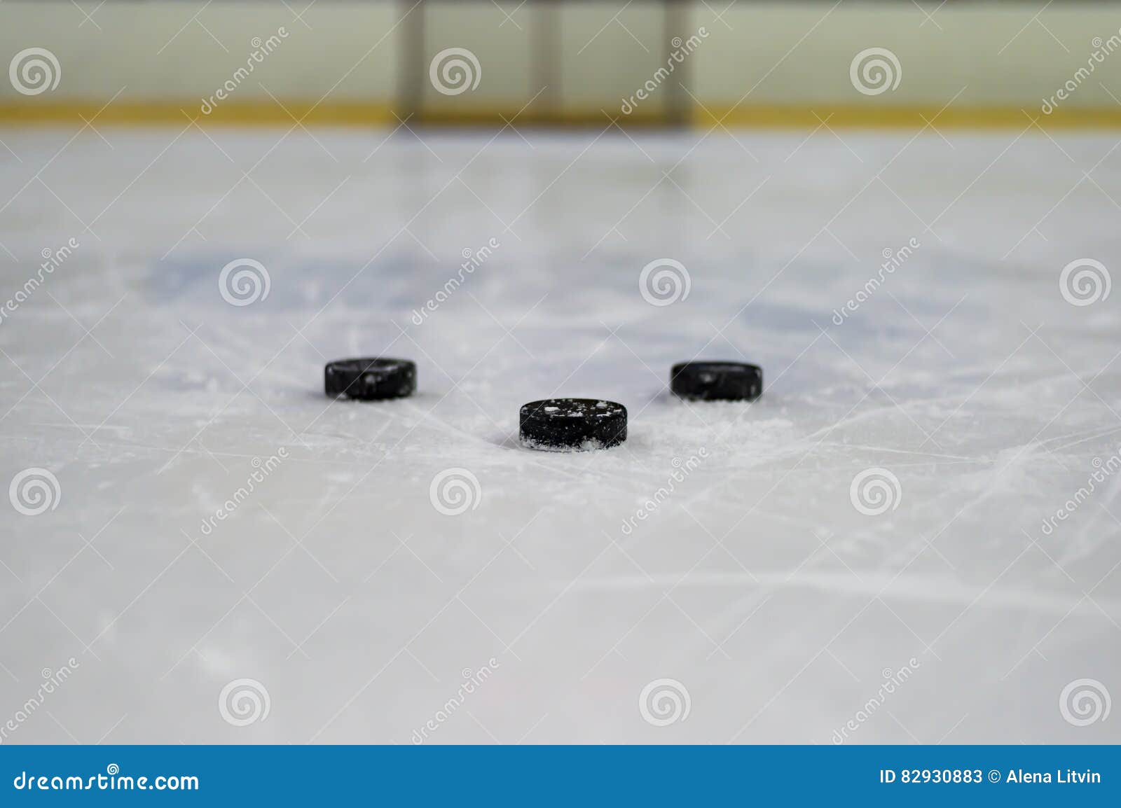 Hockey puck on ice stock image. Image of stick, competition 82930883