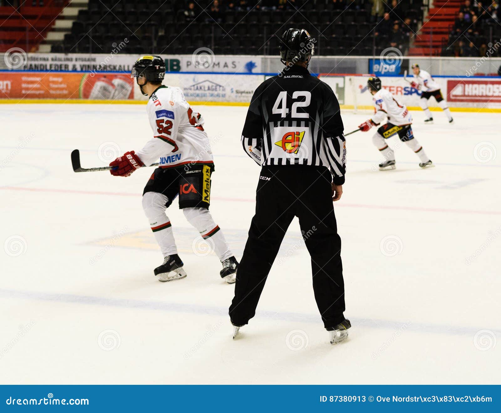 Hockey Referee, Ice Hockey Match in Hockeyallsvenskan between SSK and MODO Editorial Stock Photo