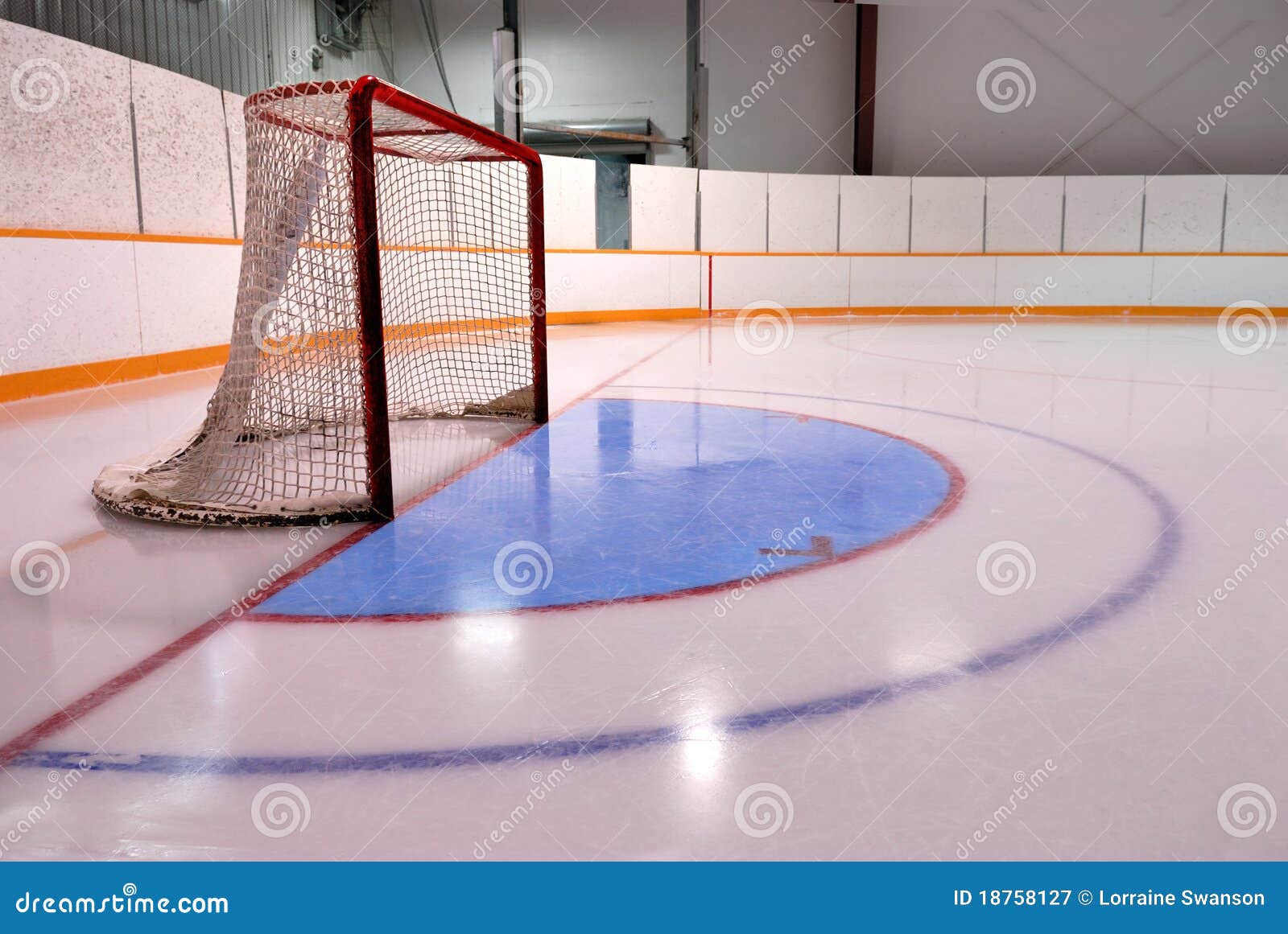 Hockey or Ringette Net in Rink Stock Image Image of hockey, winter