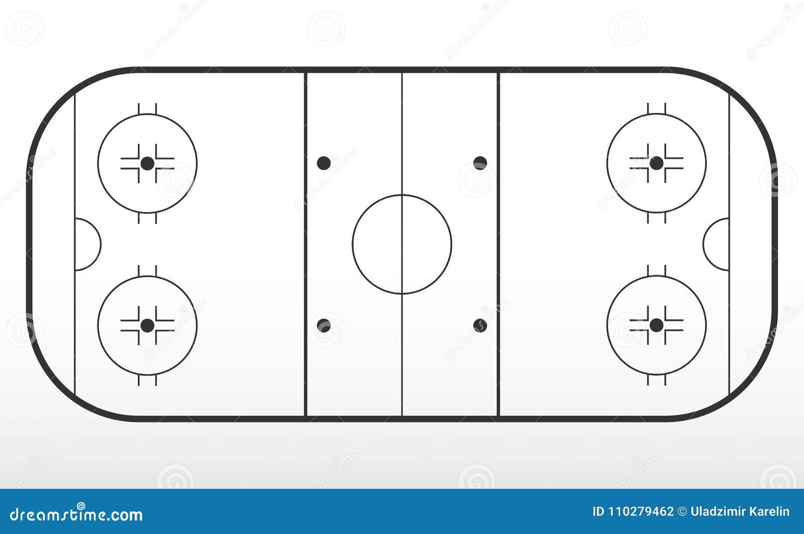 Outline Of Lines On An Ice Hockey Rink. 