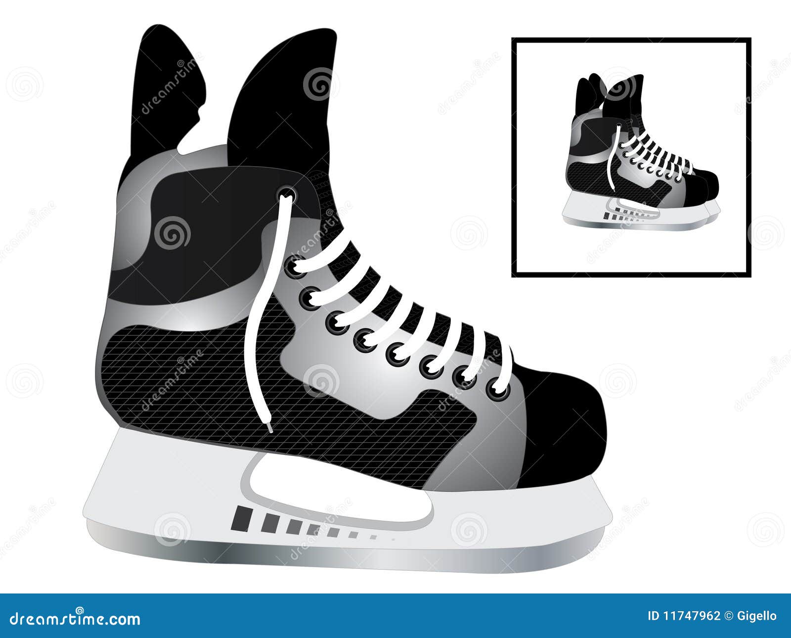 Hockey skates stock vector. Illustration of playing, isolated 11747962