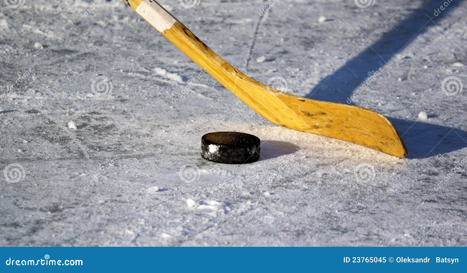Hockey stick and puck stock image. Image of stick, rink 23765045