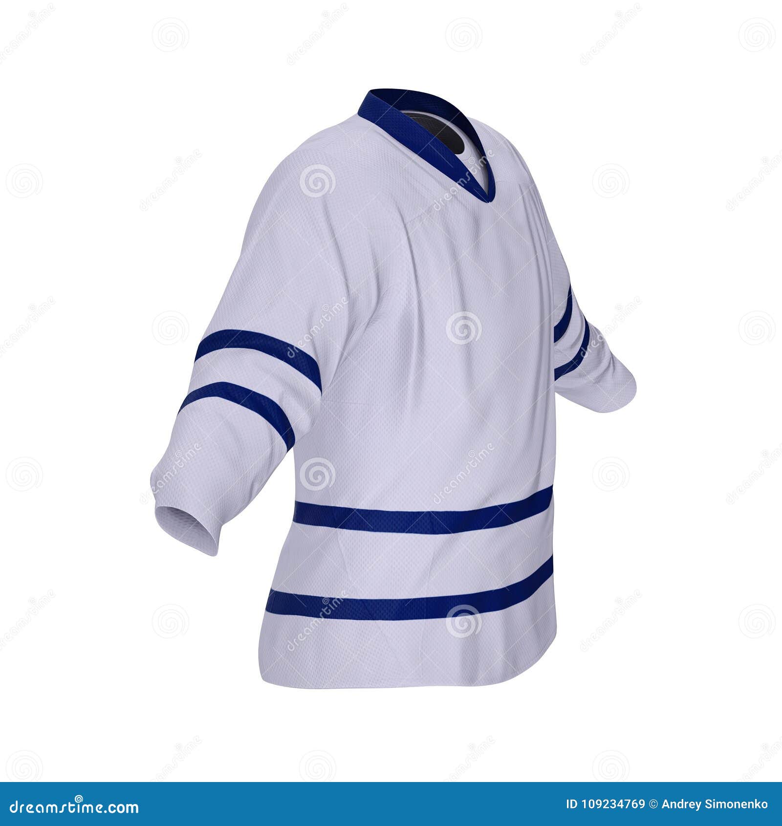 Hockey Gear on White. Front View. 3D Illustration Stock