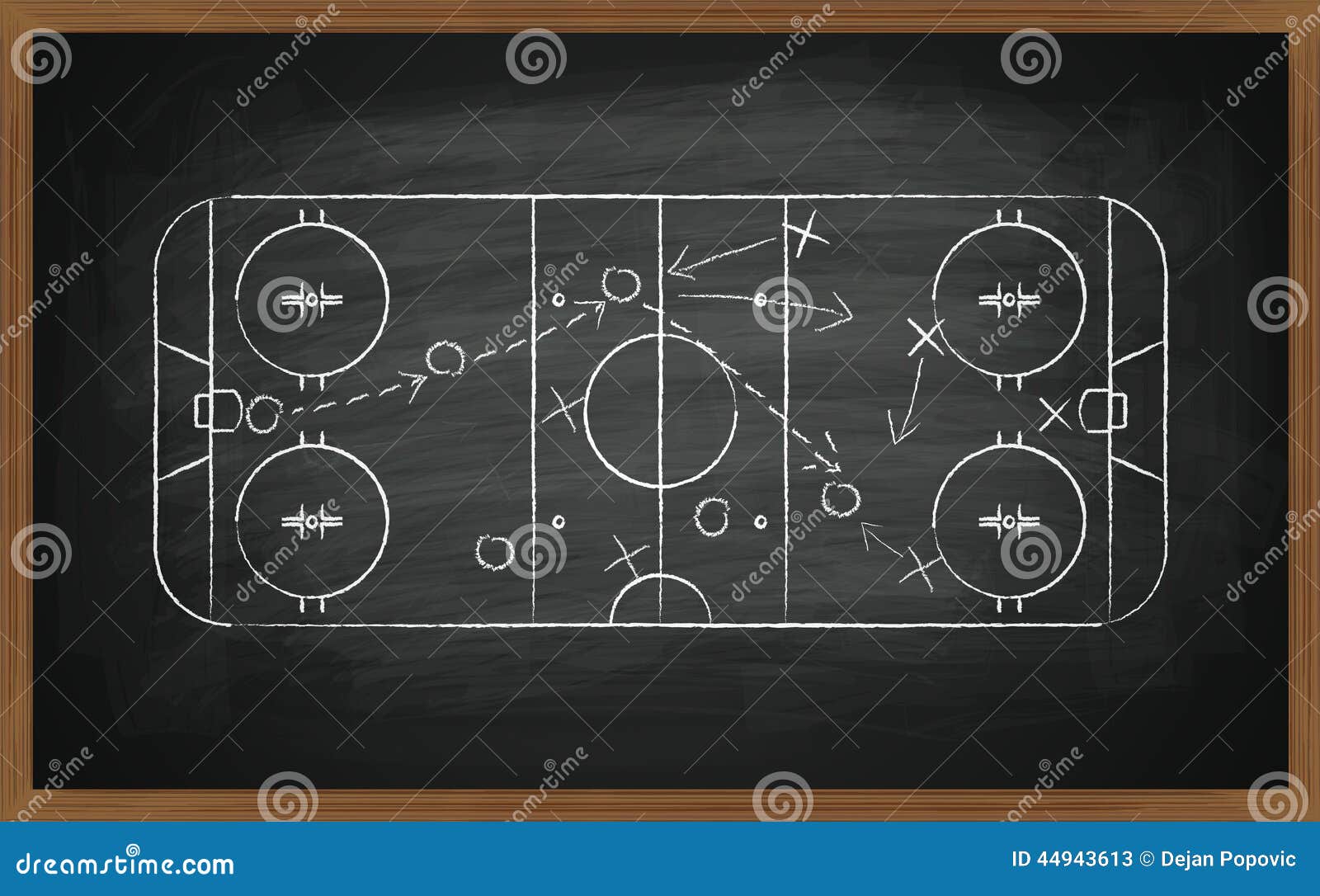 Hockey Tactic On Board Stock Illustration. Illustration Of Defending -  44943613