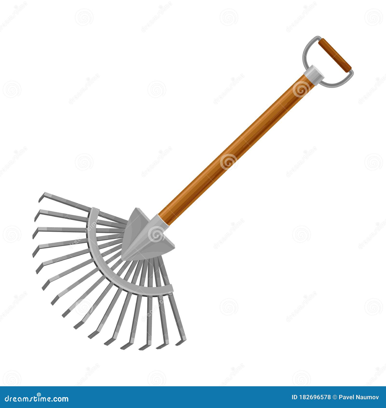 Hoe or Rake Garden Tool for Soil Cultivation Vector Illustration Stock ...