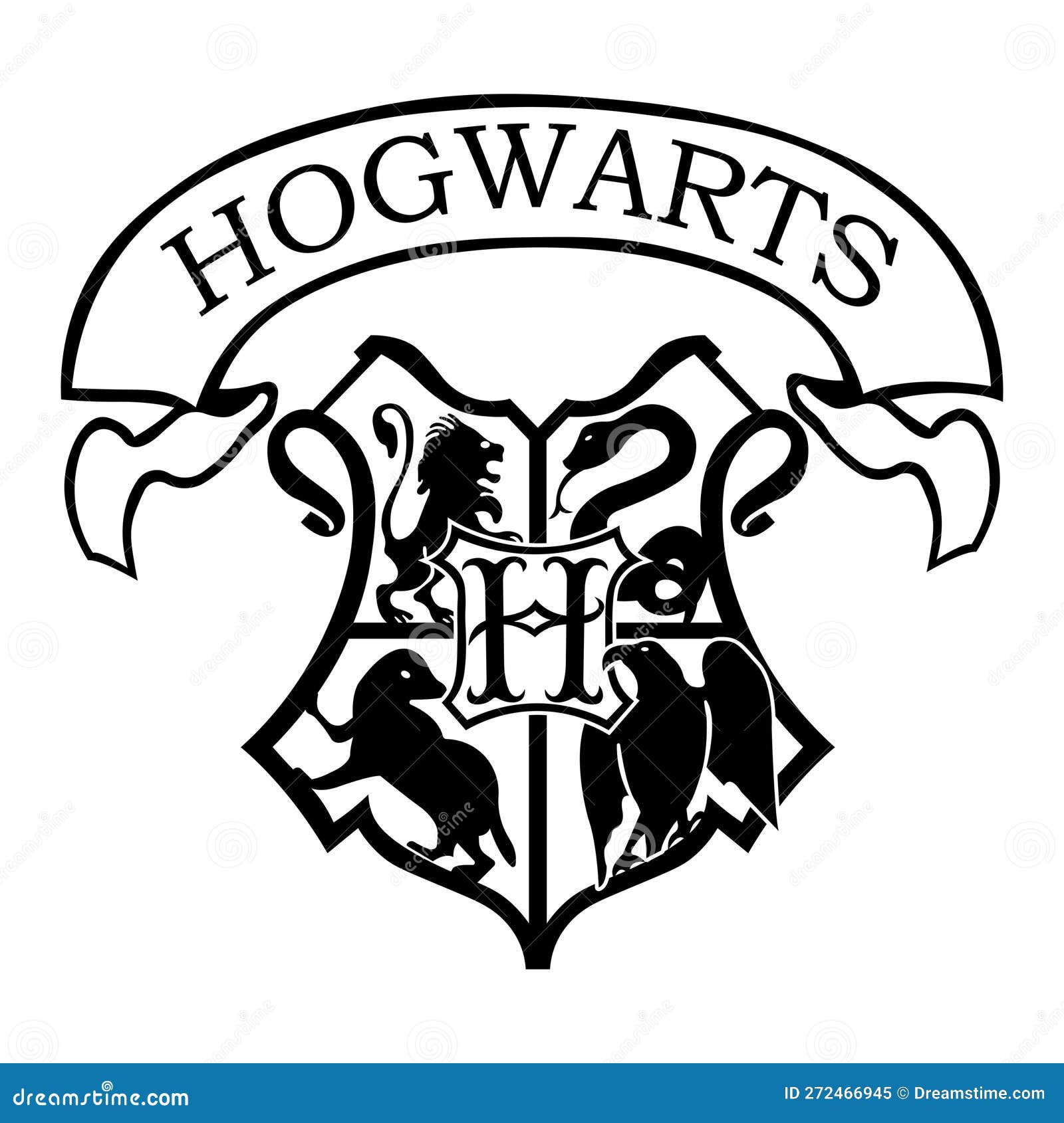 Hogwarts emblem stock illustration. Illustration of hufflepuff - 272466945
