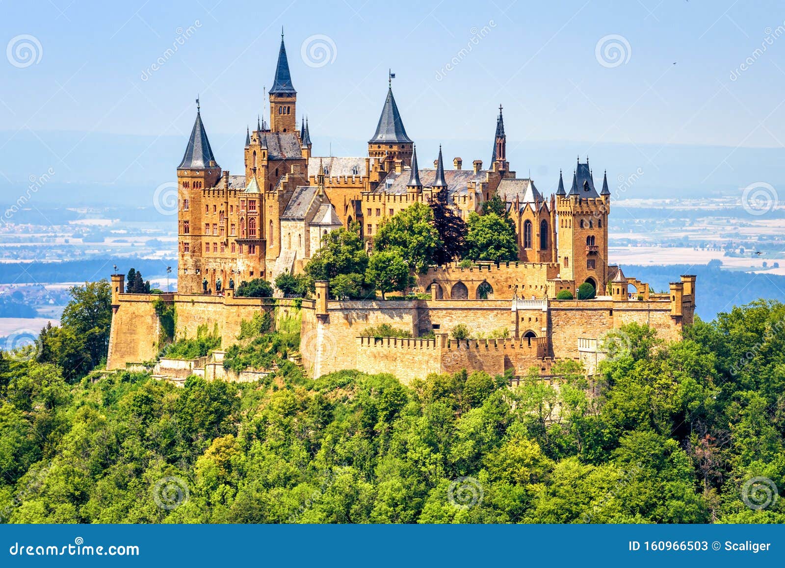 hohenzollern castle close-up, germany. this fairytale castle is famous landmark near stuttgart