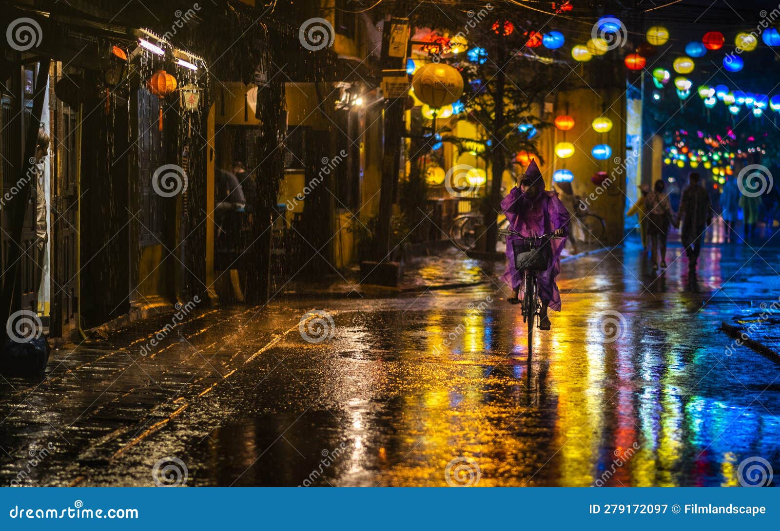 Rainy Season in Hoi an, Vietnam. Editorial Photography - Image of town