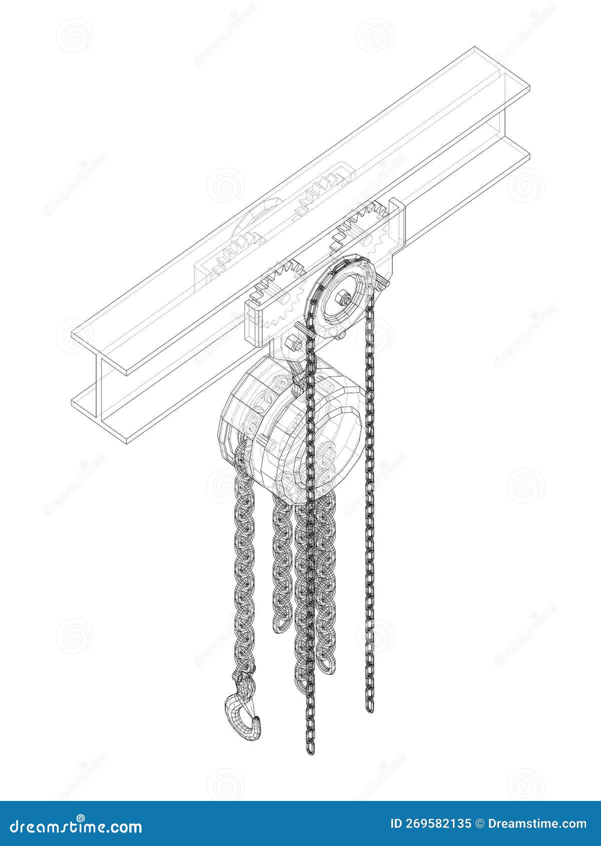 A Hoist on the beam stock illustration. Illustration of design 269582135
