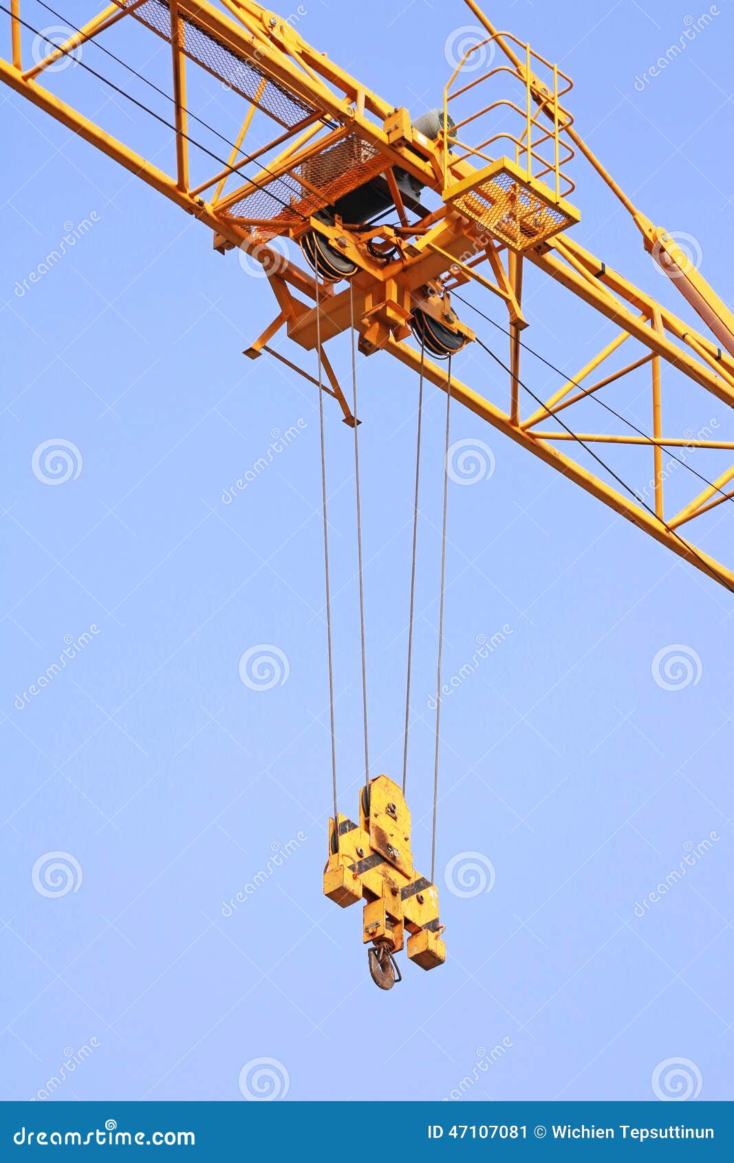 Hoist Trolley Mechanism of Tower Crane Stock Image - Image of parts ...