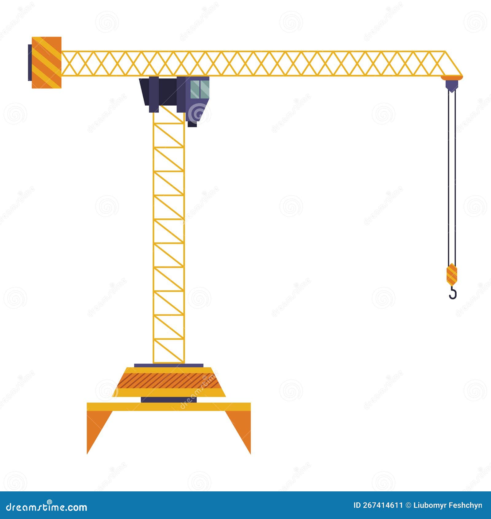 Hoisting Crane Icon Construction Crane Equipment In Flat Style