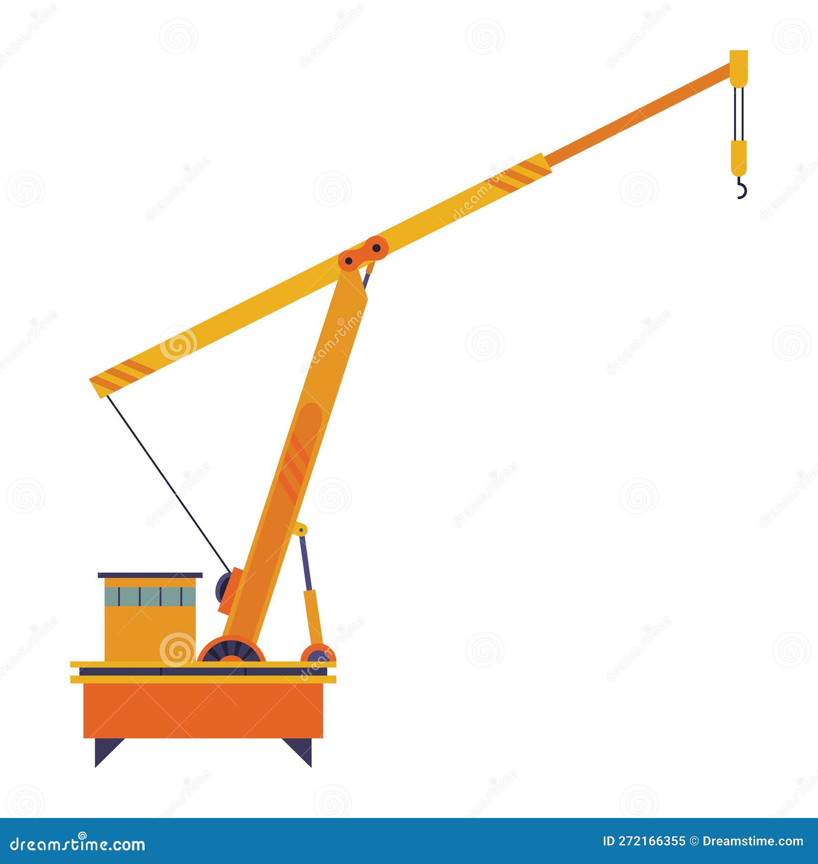 Hoisting Crane Icon Construction Crane Equipment In Flat Style