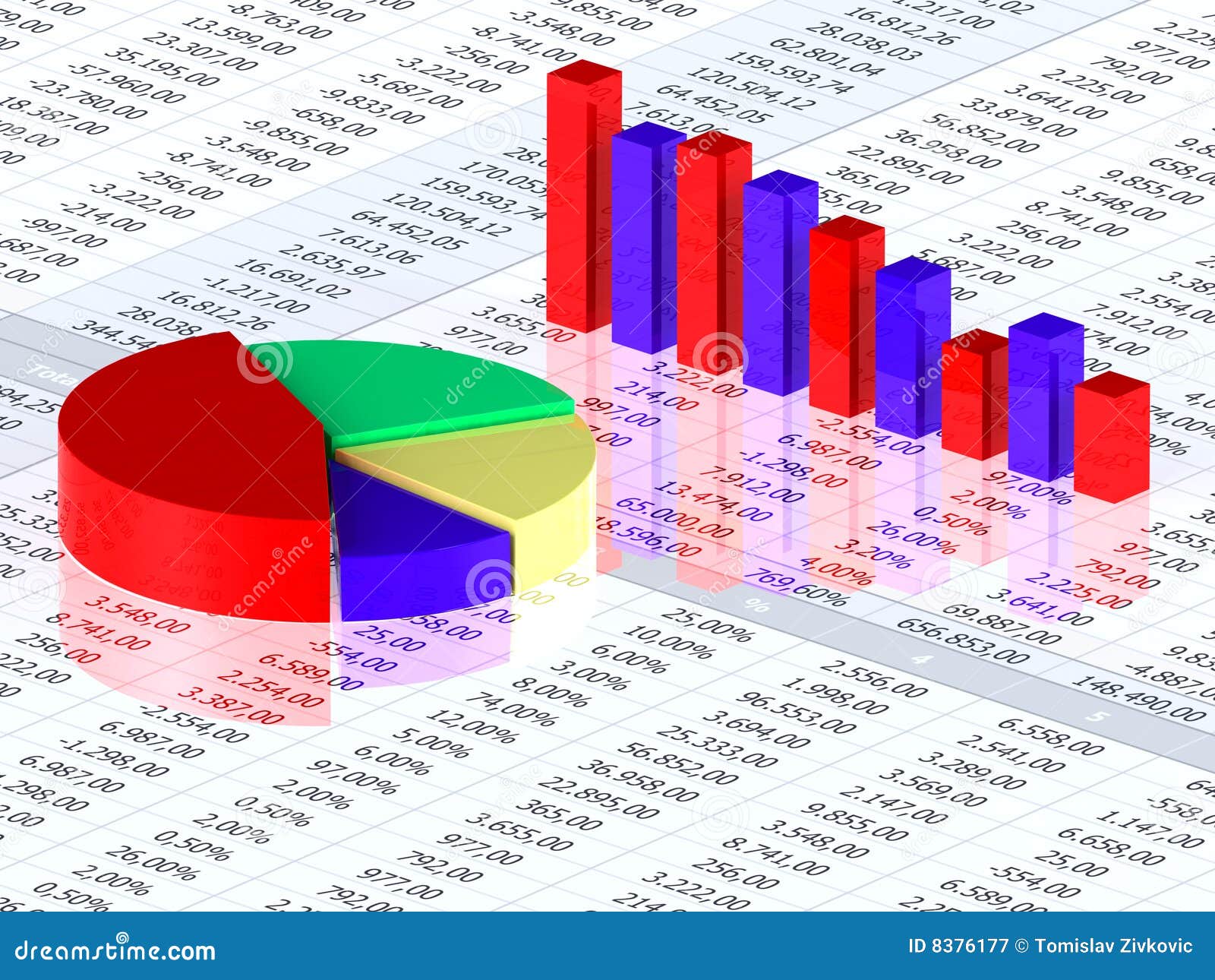 Hoja De Balance Con El Gráfico Colorido Stock de ilustración Ilustración de invierta, renta