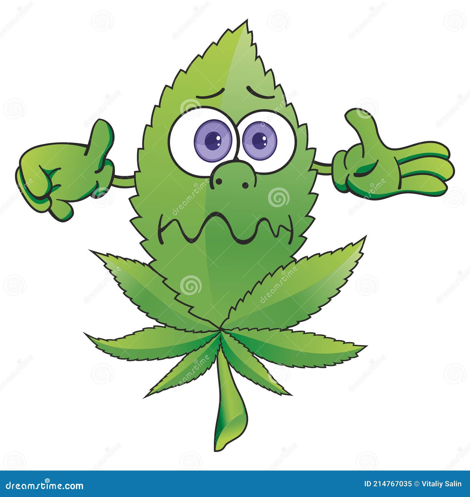 Hoja De Cáñamo. Linda Hoja De Marihuana Hierba Graciosa. Personaje De  Mascota De Dibujos Animados. Cannabis Medicinal Ilustración del Vector -  Ilustración de icono, feliz: 214767035