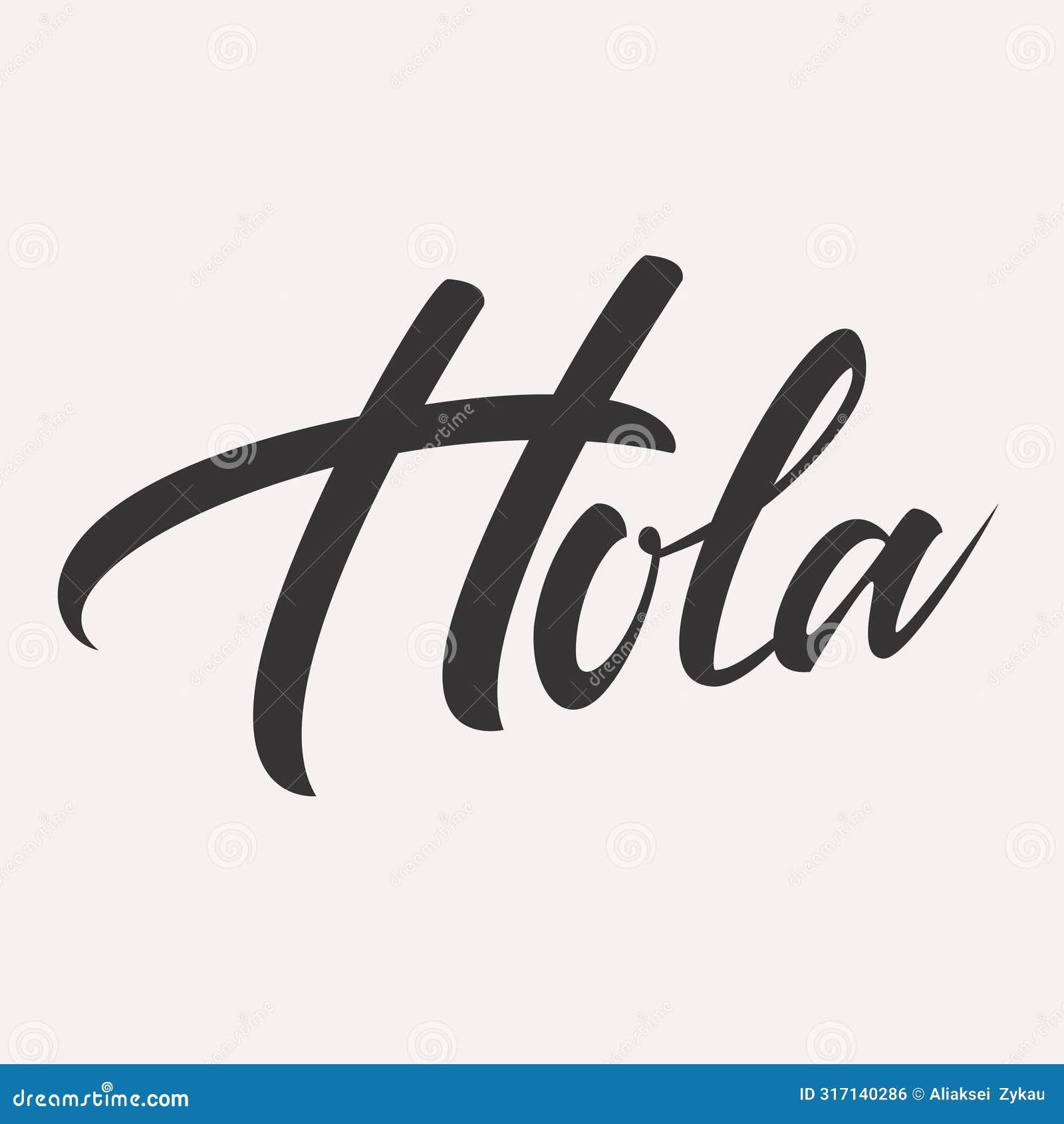 hola hello spanish greeting lettering card