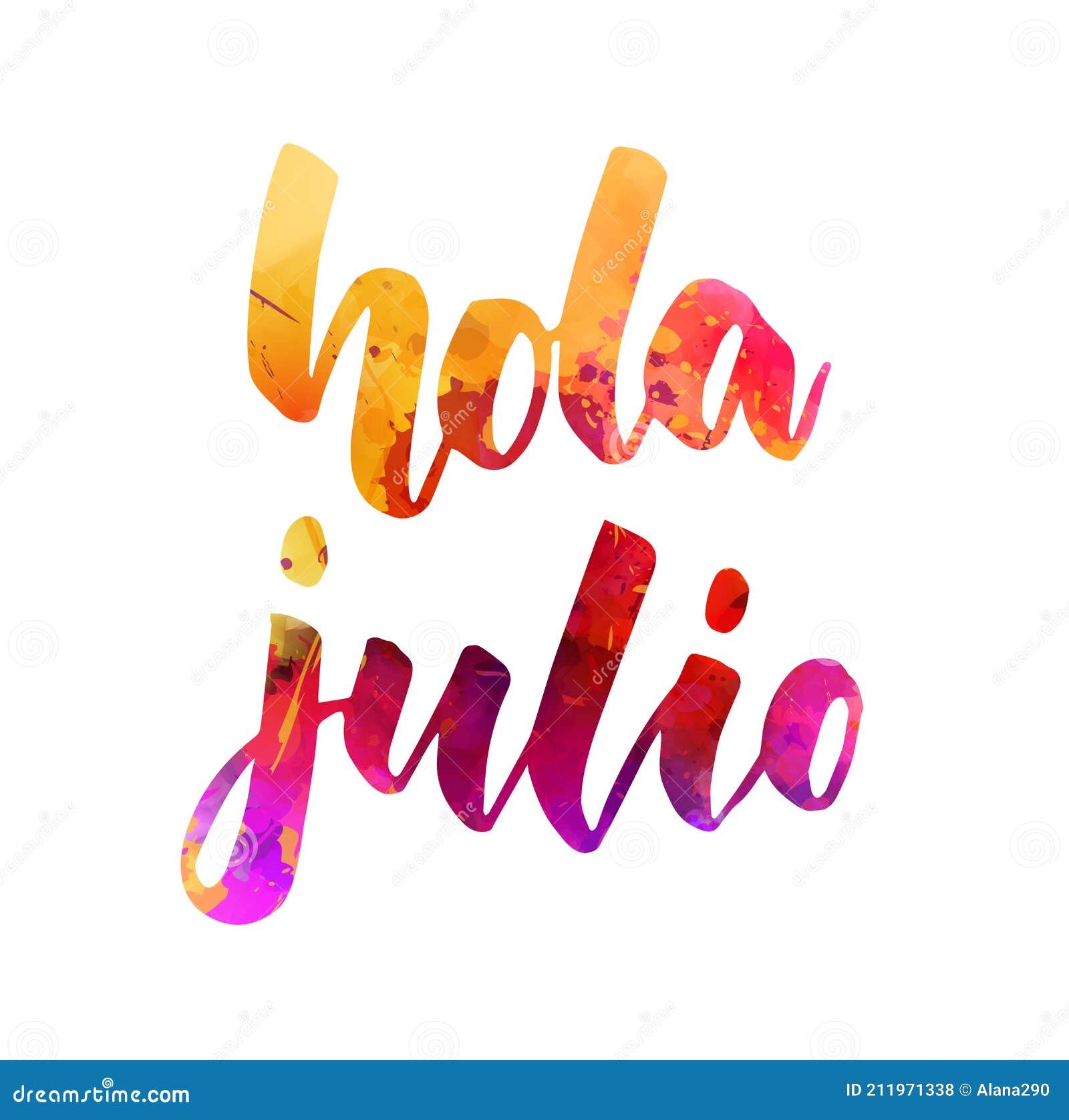 hola julio - watercolor lettering