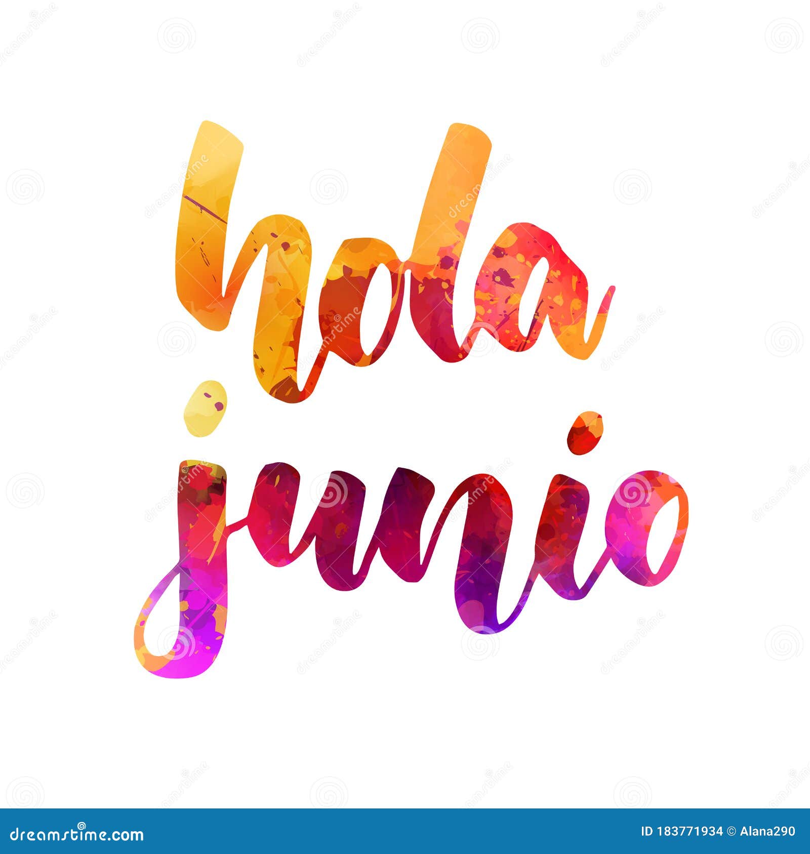 hola junio - watercolor lettering