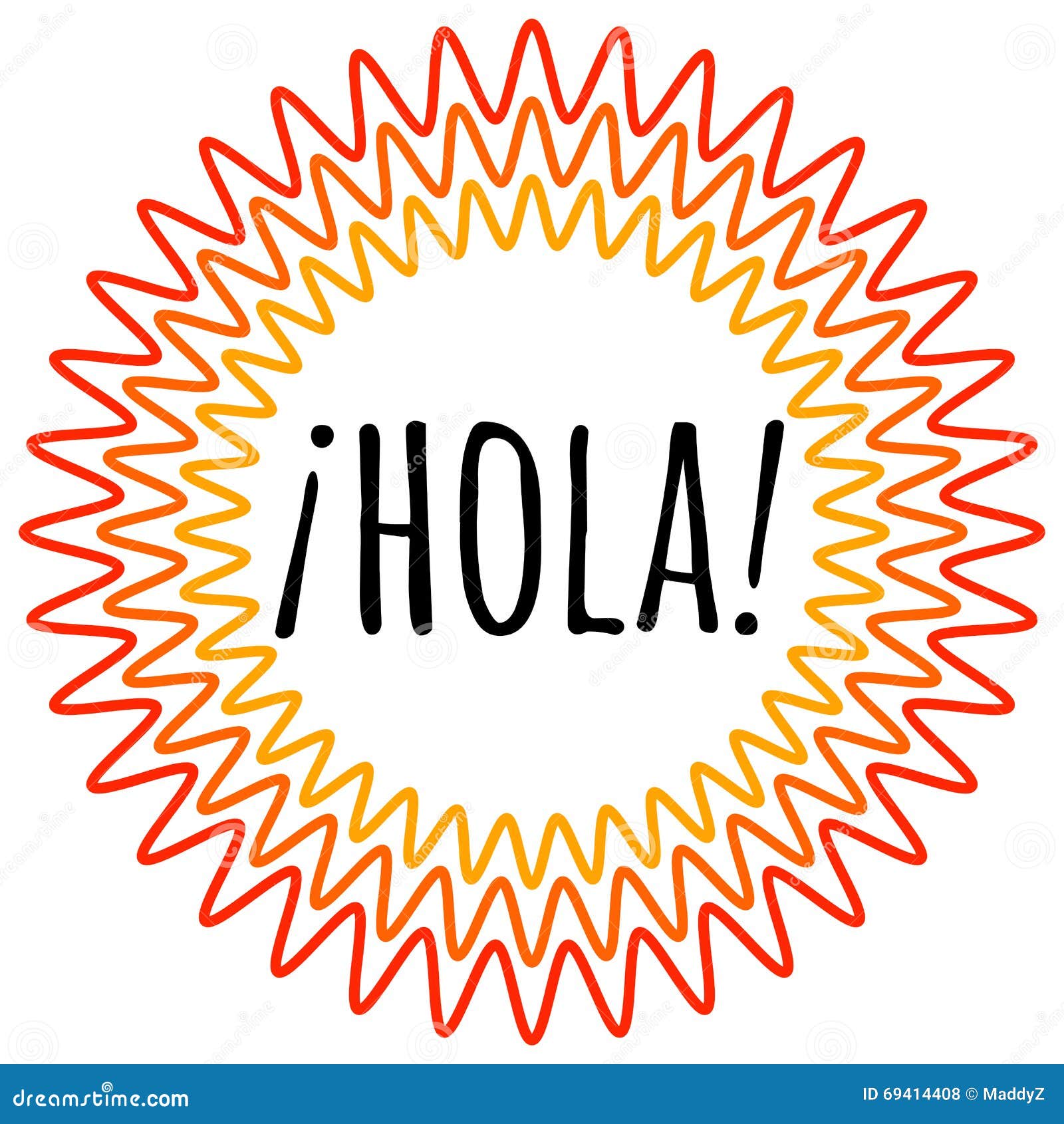 hola lettering. translation from spanish is hello, hi