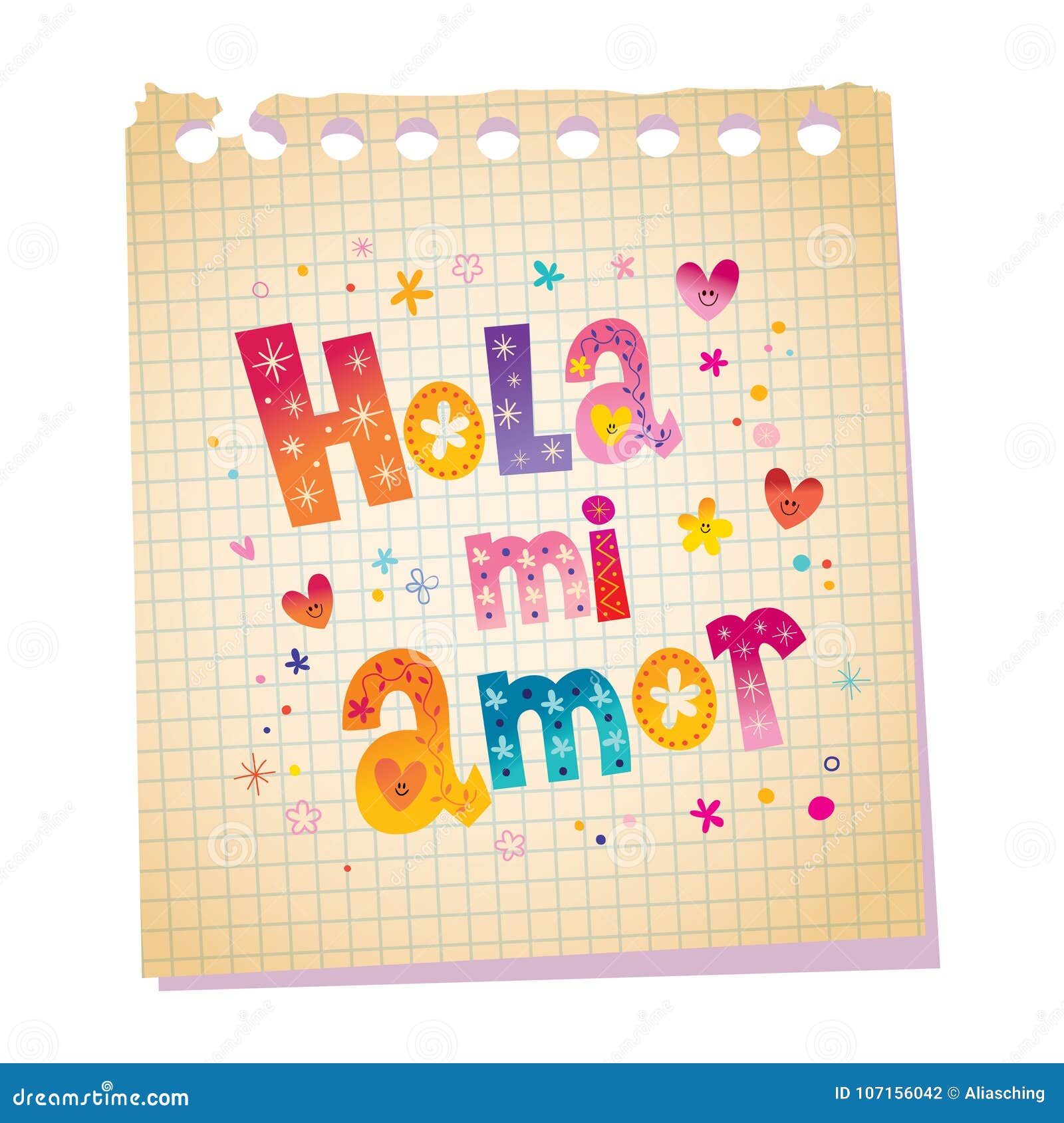 hola mi amor - hello my love in spanish