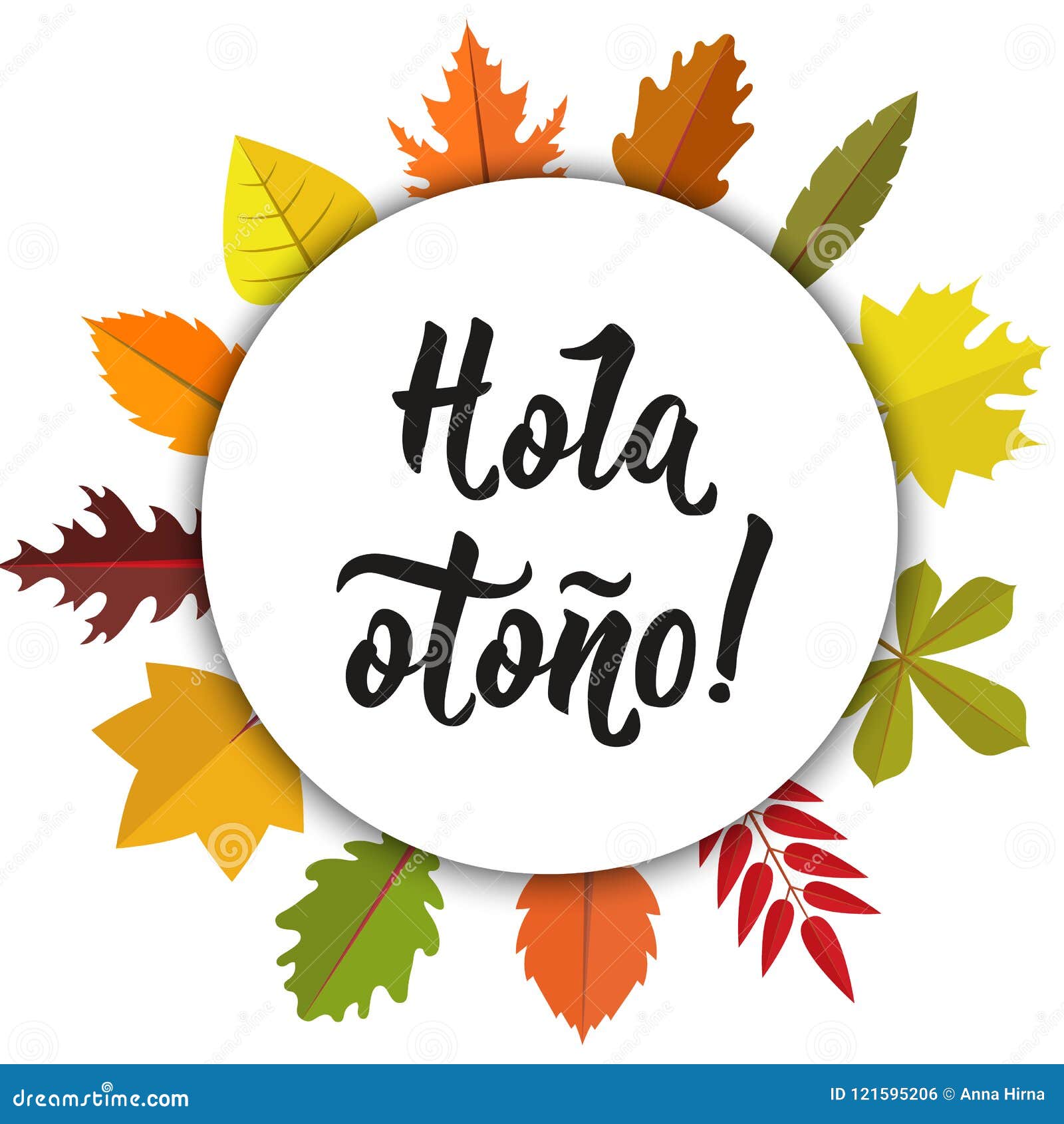 hola otono lettering. spanish translation: hello autumn. calligraphy  .