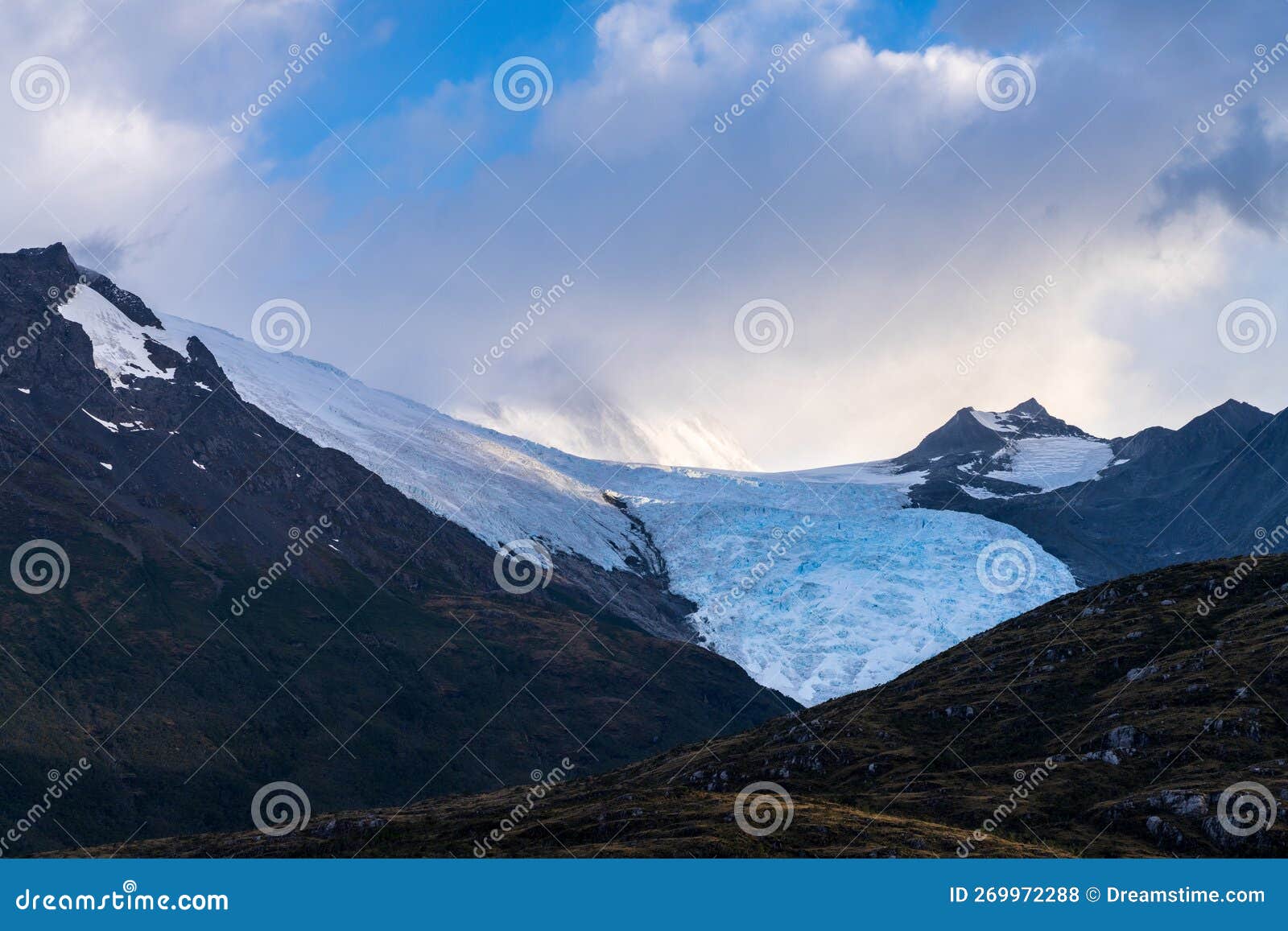holanda or dutch glacier by beagle channel in chile
