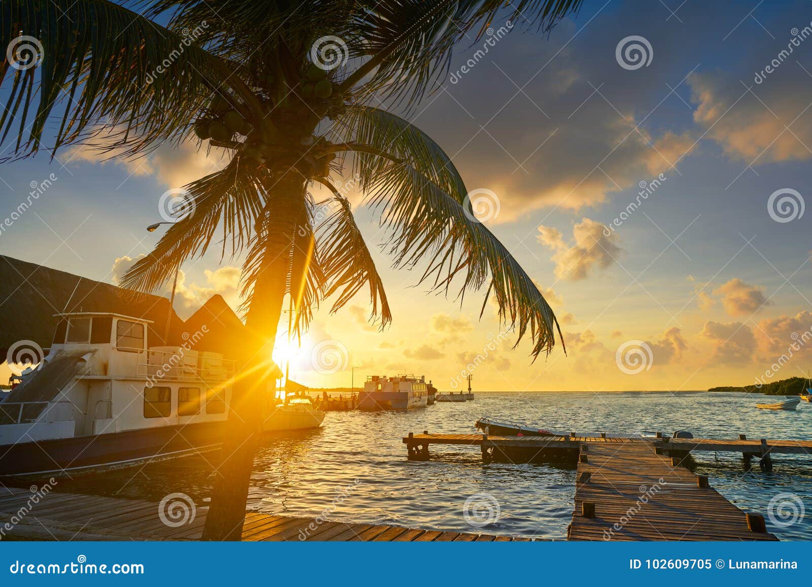 holbox island port sunset in quintana roo