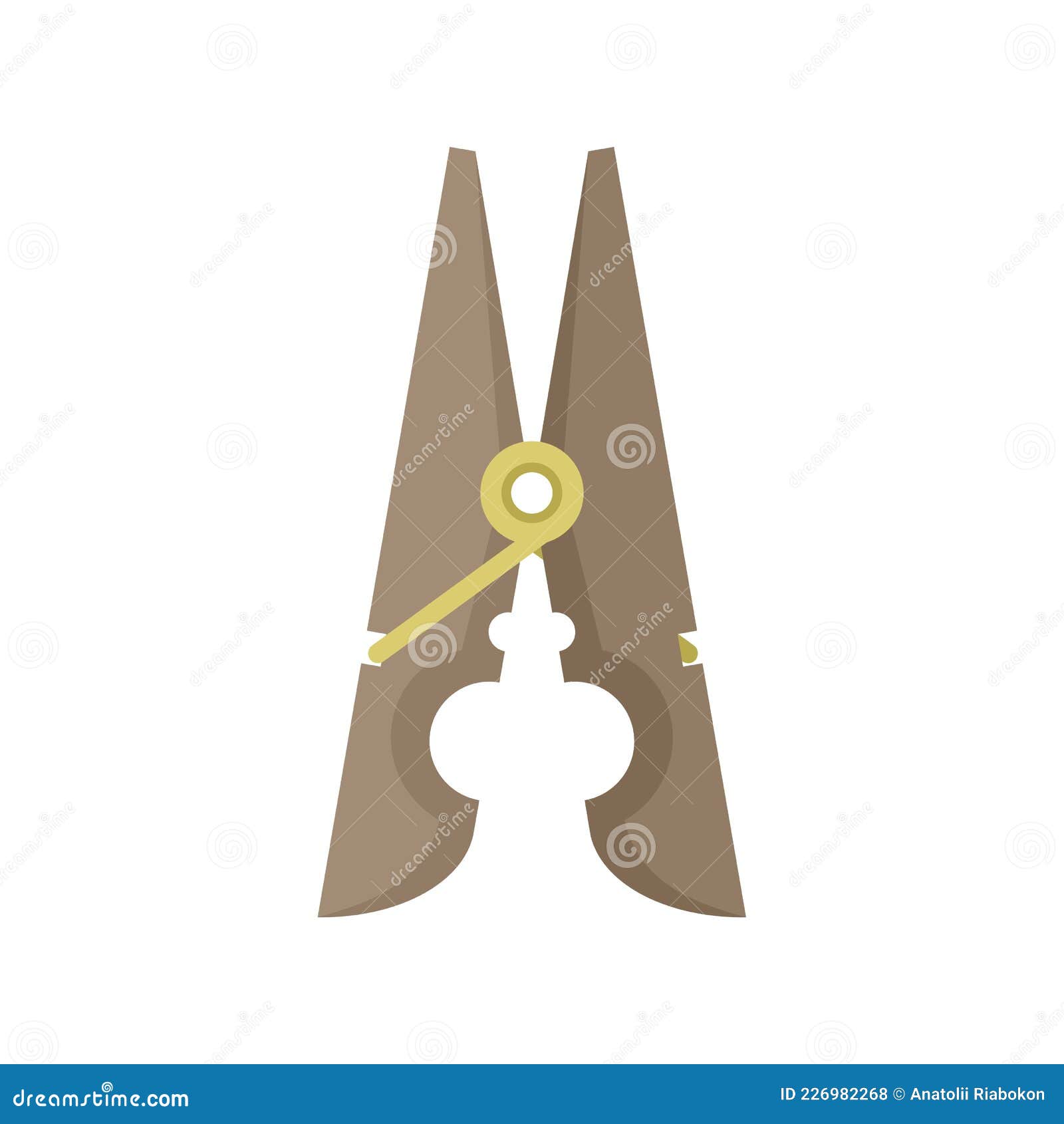 Hold Clothes Pin Icon Flat Isolated Vector Stock Vector Illustration