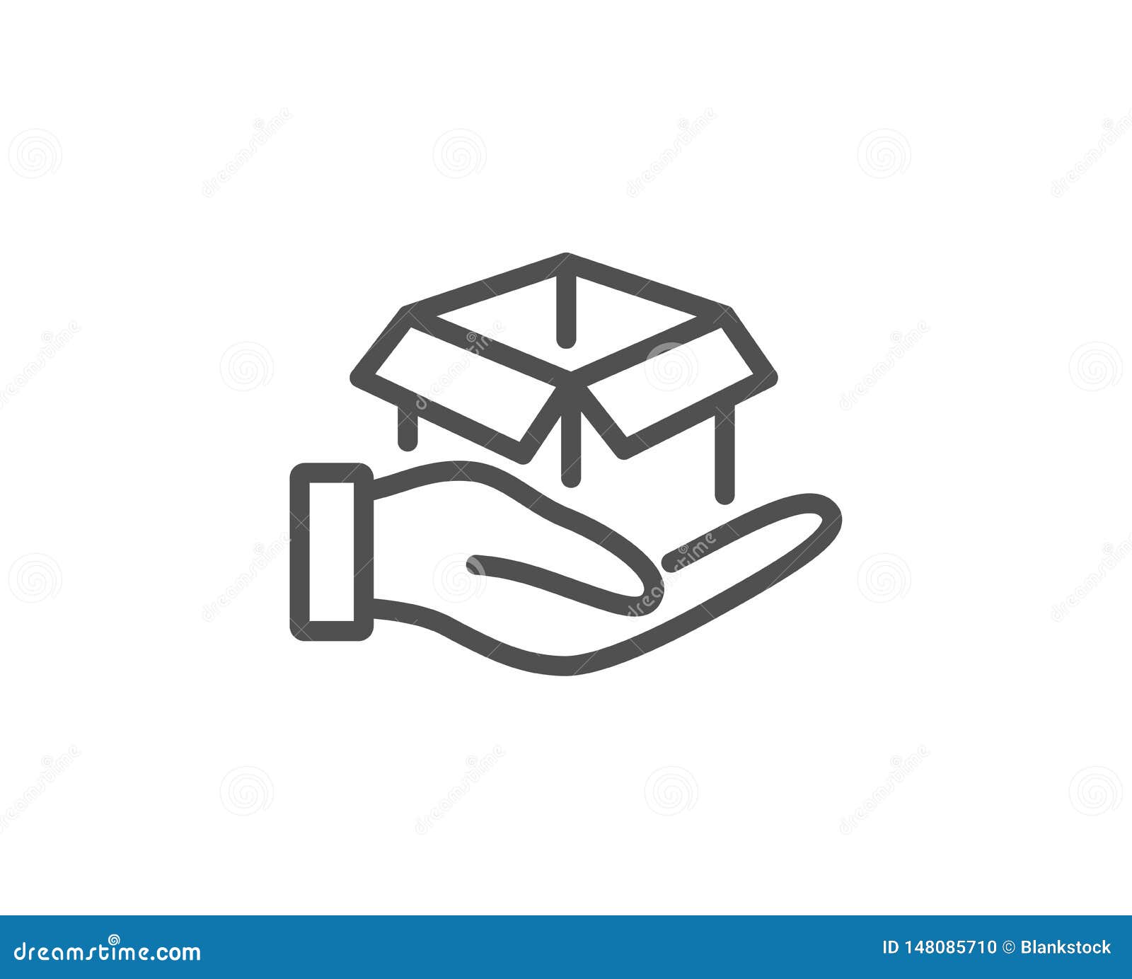 Download Hold Open Box Line Icon. Delivery Parcel Sign. Cargo ...