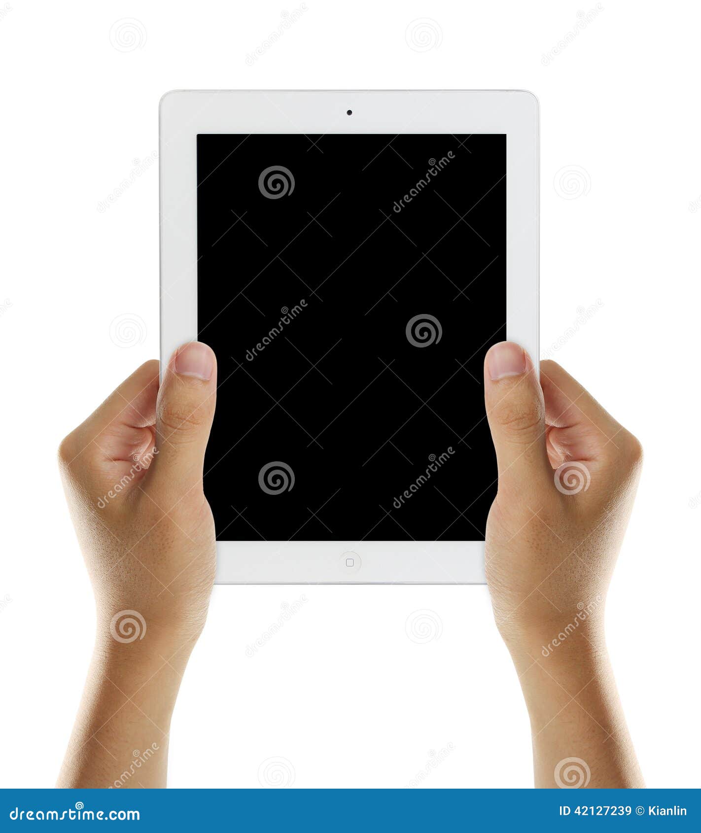 Hold Tablet with Black Screen Stock Image Image of businessman