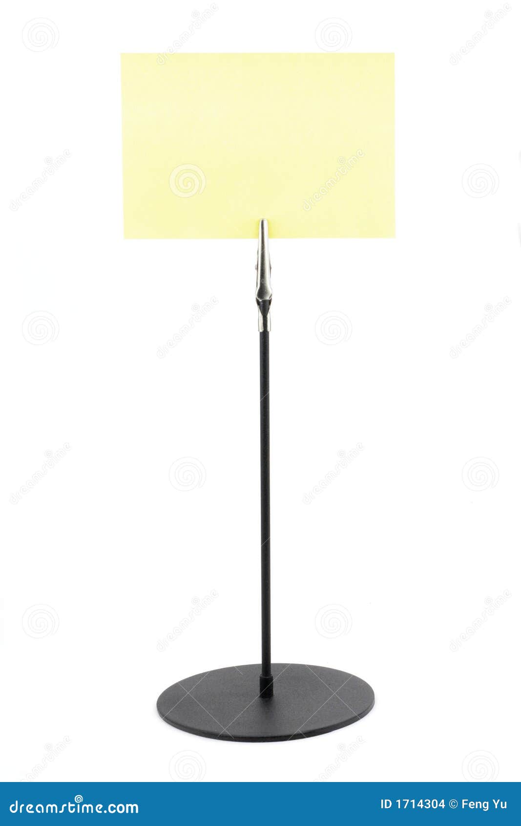 Holder with a yellow paper stock photo. Image of sheet 1714304