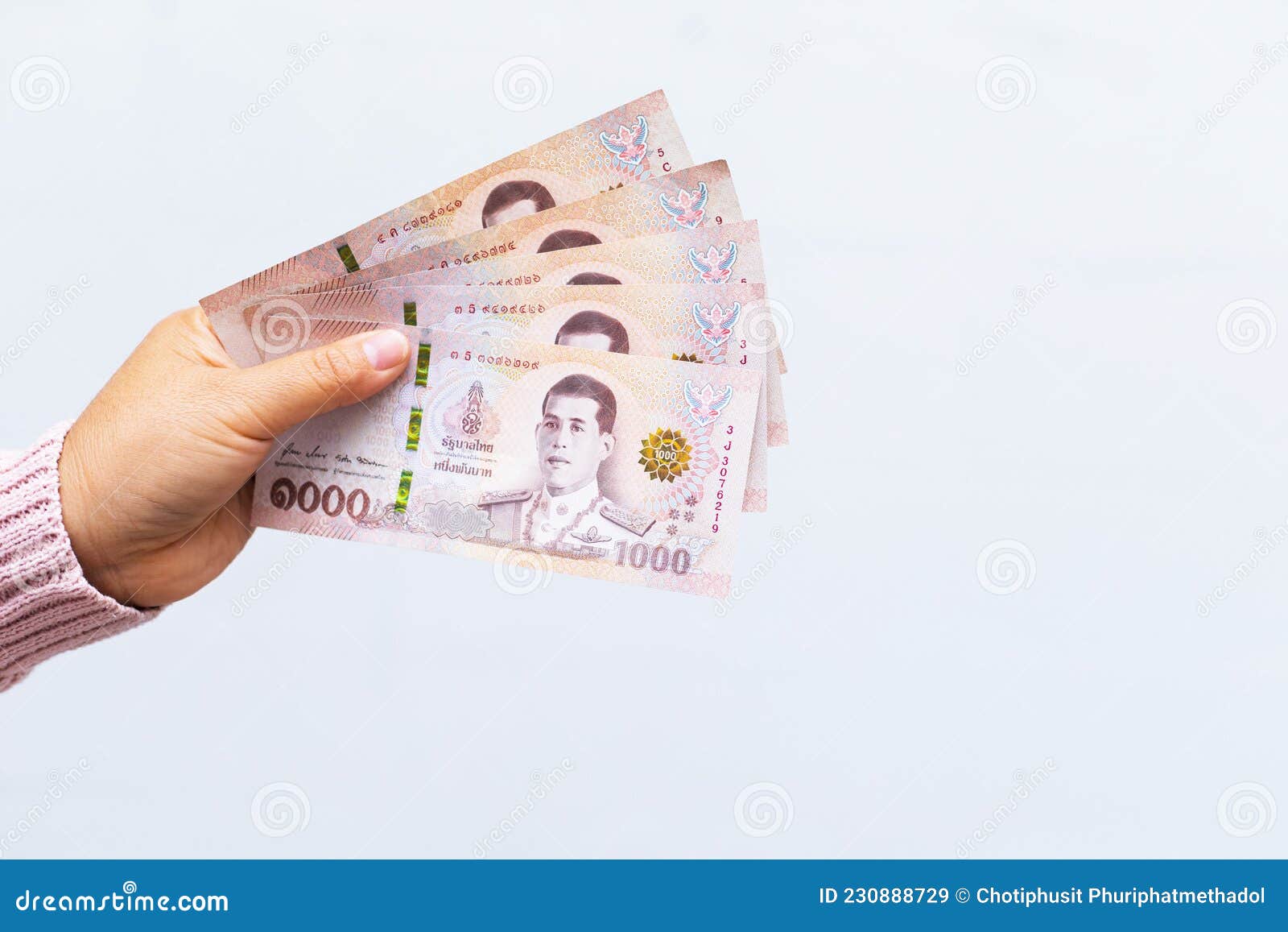Holding Banknotes Equal Five Thousand Baht Thai Stock Image Image Of one-thousand-thai-baht-banknote-stack-2191608425-shutterstock