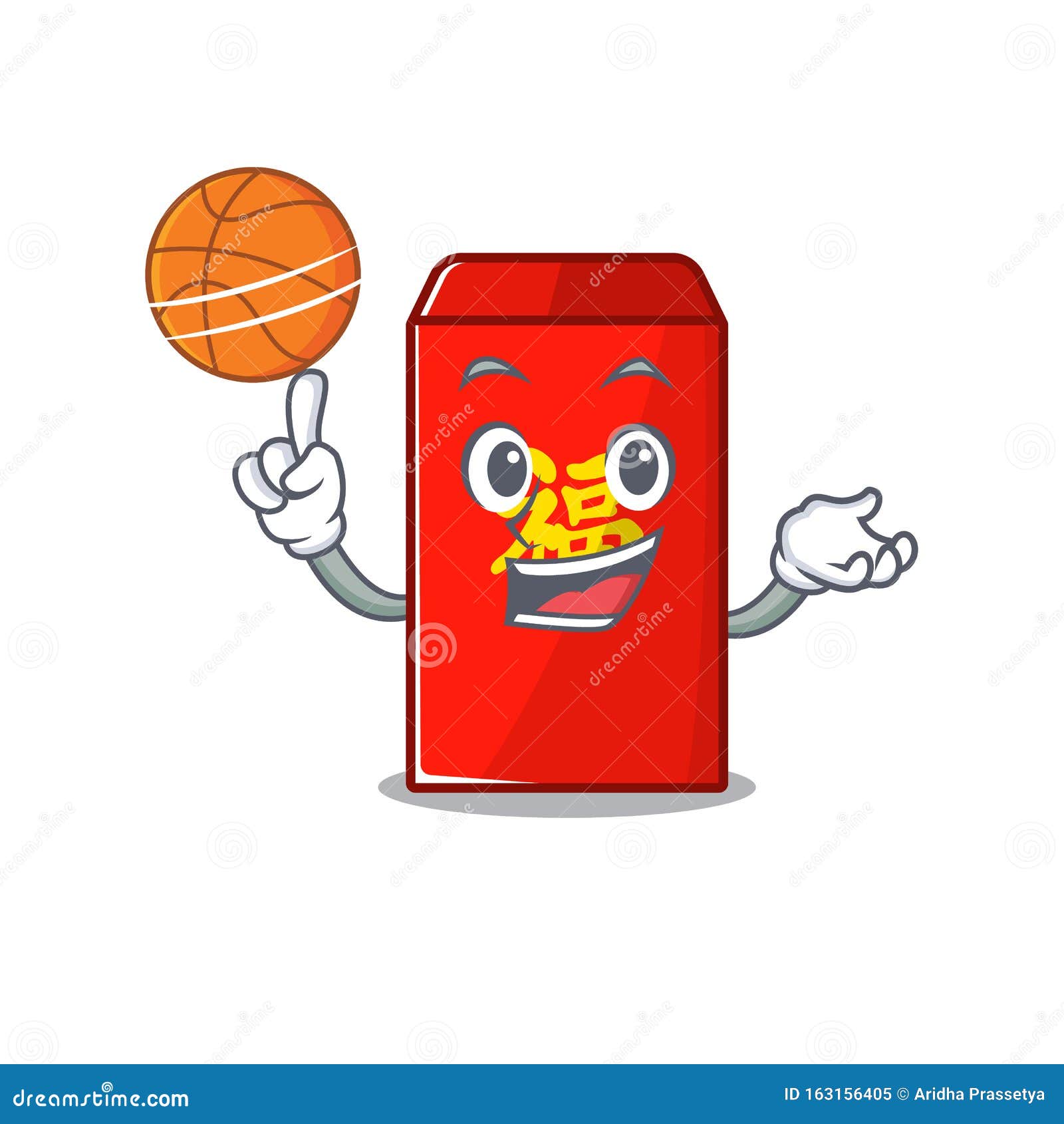 Holding Basketball Red Envelope Isolated with the Cartoon Stock Vector -  Illustration of character, address: 163156405