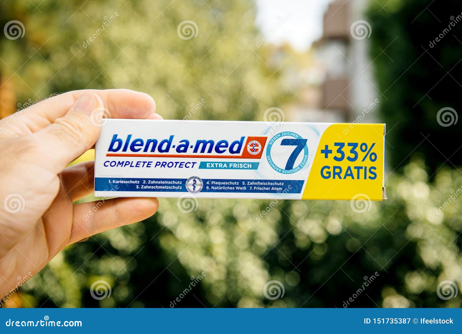 Holding Blend-a-Med Complete Protect Extra Fresh Toothpaste Editorial Photography Image of morning: 151735387