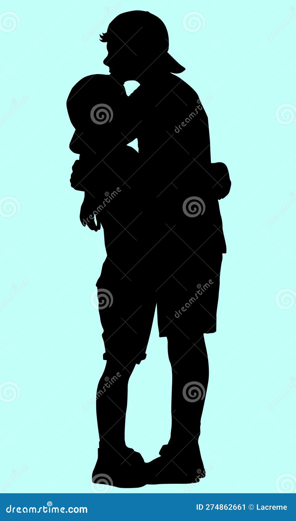Holding Brothers Silhouettes Stock Vector - Illustration of lovely ...