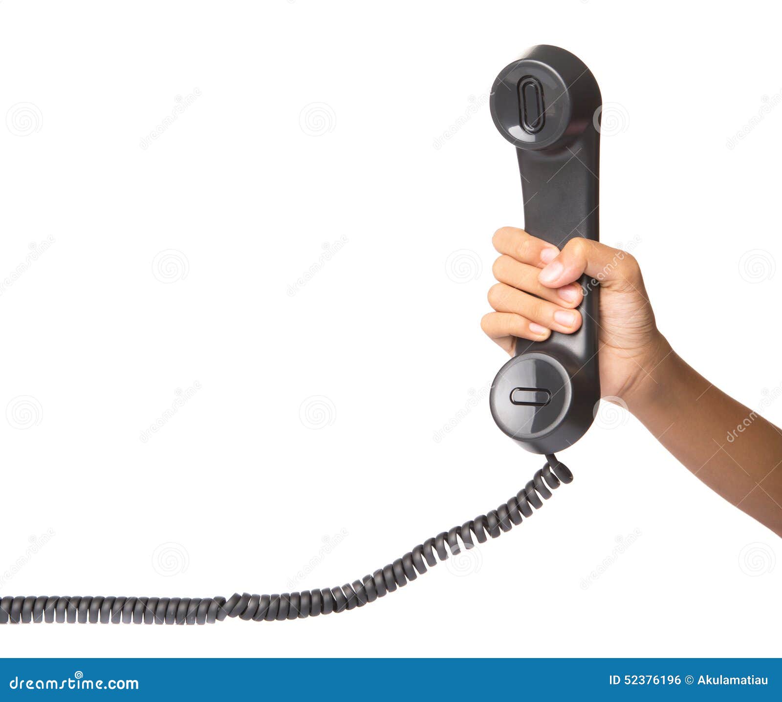 Holding Desktop Telephone Handset I Stock Photo Image of grip