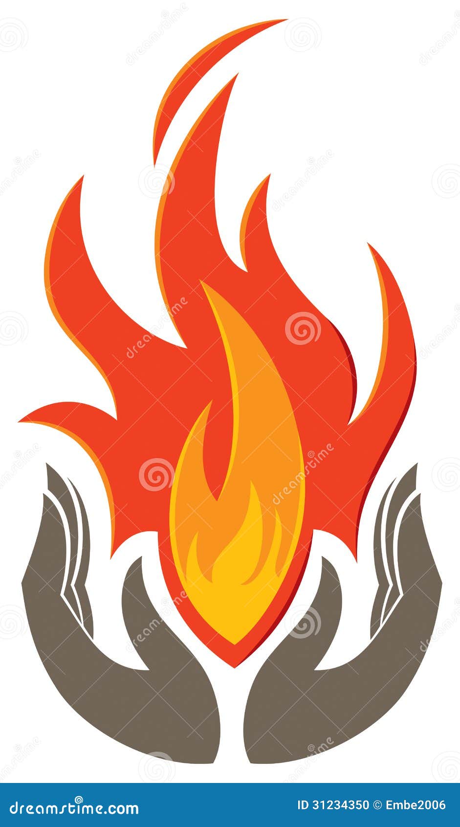 holding flame logo