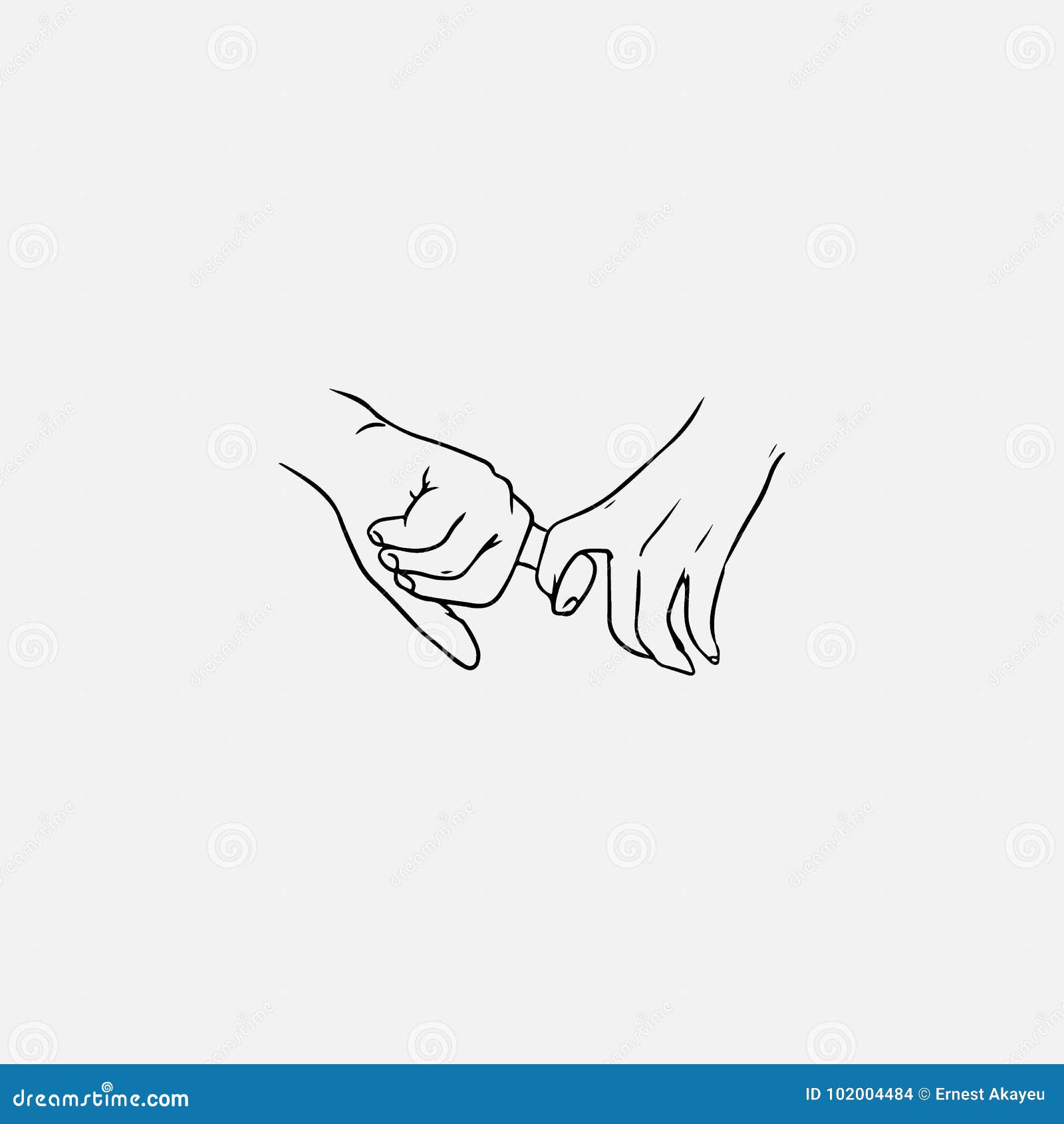 easy contour drawings of people holding hands
