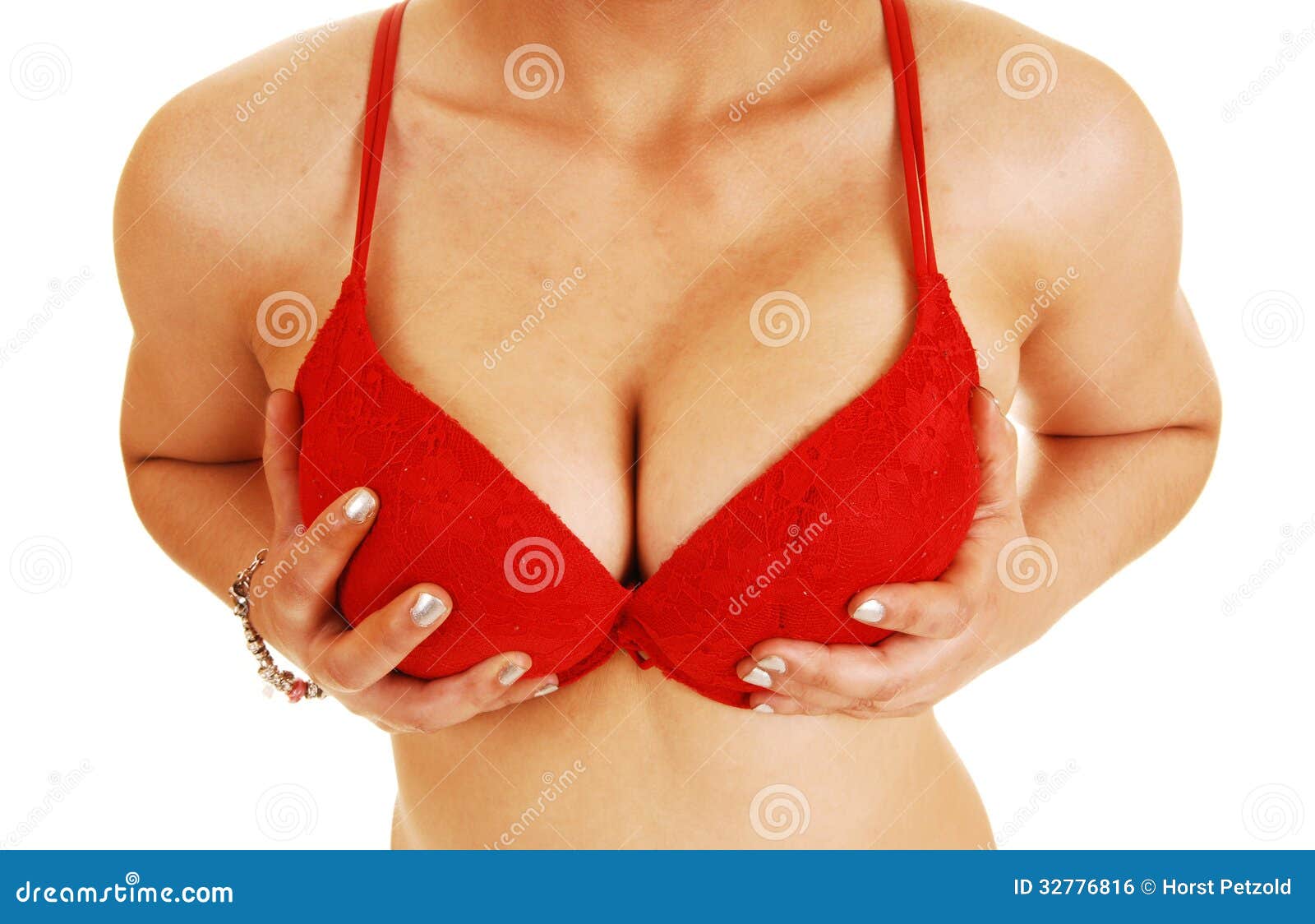 Holding Her Breasts Royalty Free Stock Image Image
