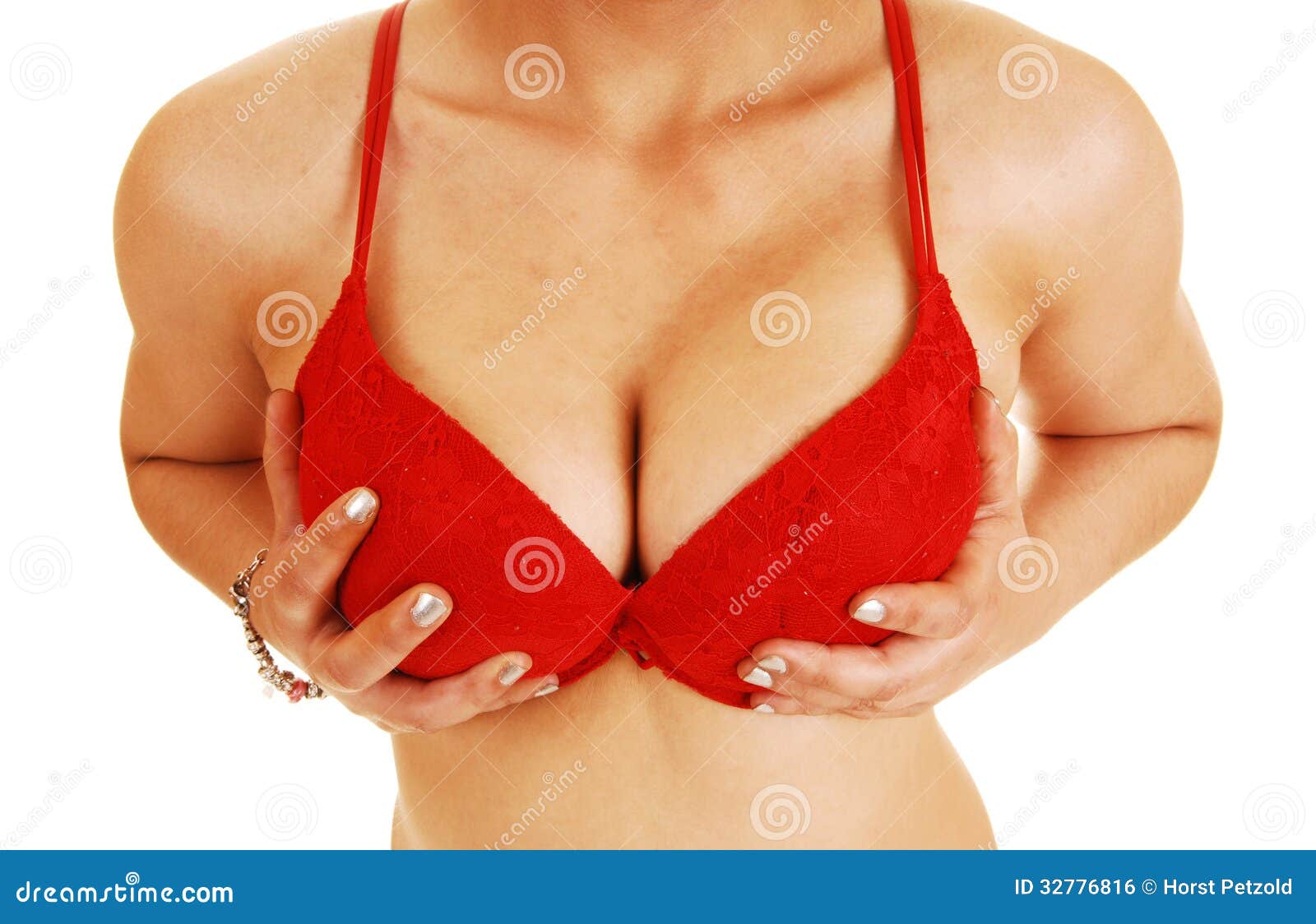 Holding her breasts stock photo. Image of caucasian, pretty - 32776816