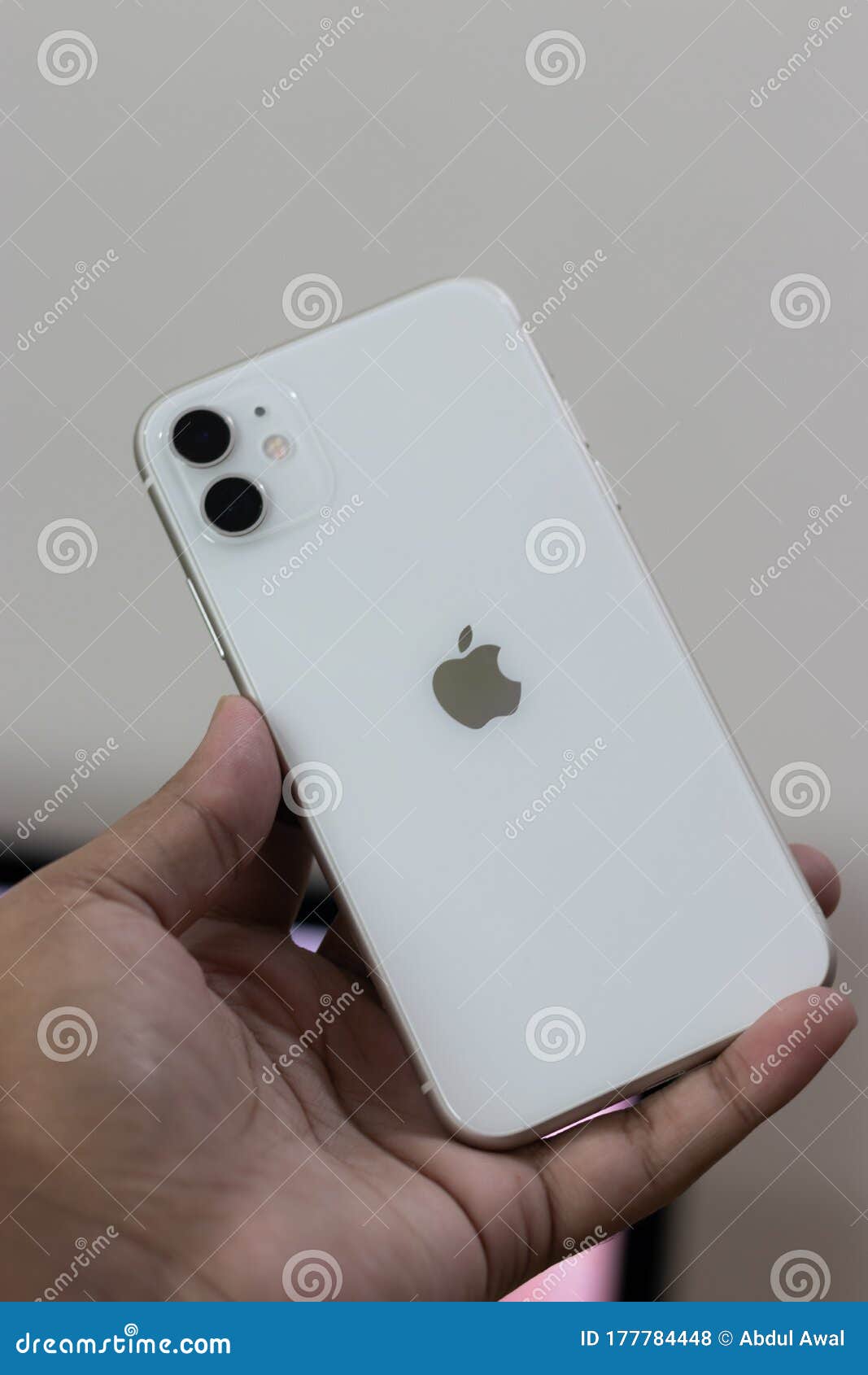 Holding Iphone 11 White Color Version Back Editorial Stock Photo Image Of Phone Hand