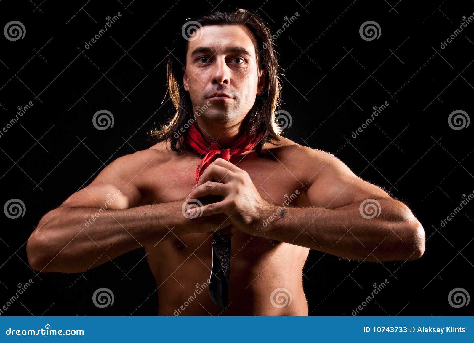 Holding knife stock image. Image of chest, hair, knife - 10743733