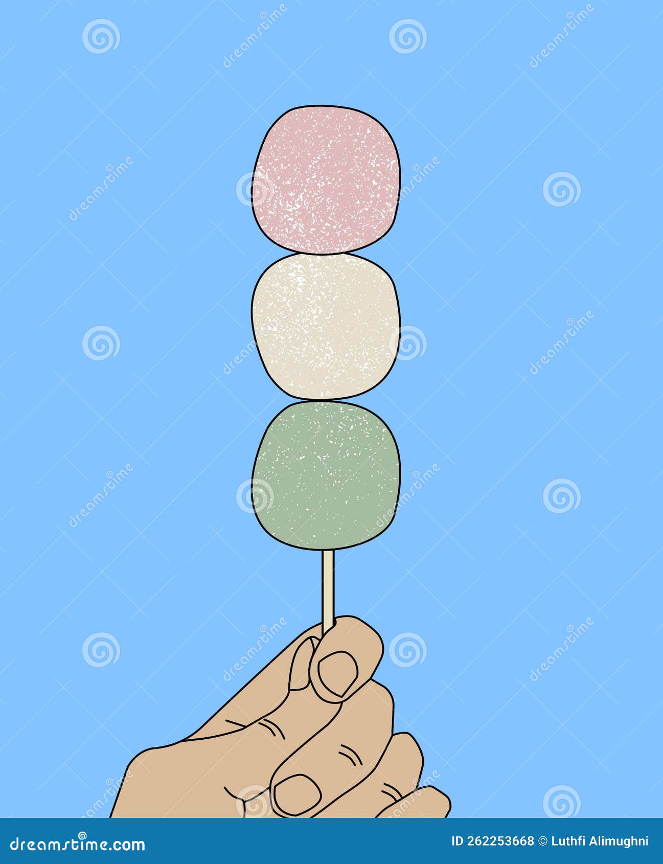 Holding Mochi Ice Cream Illustration Vector Stock Stock Illustration