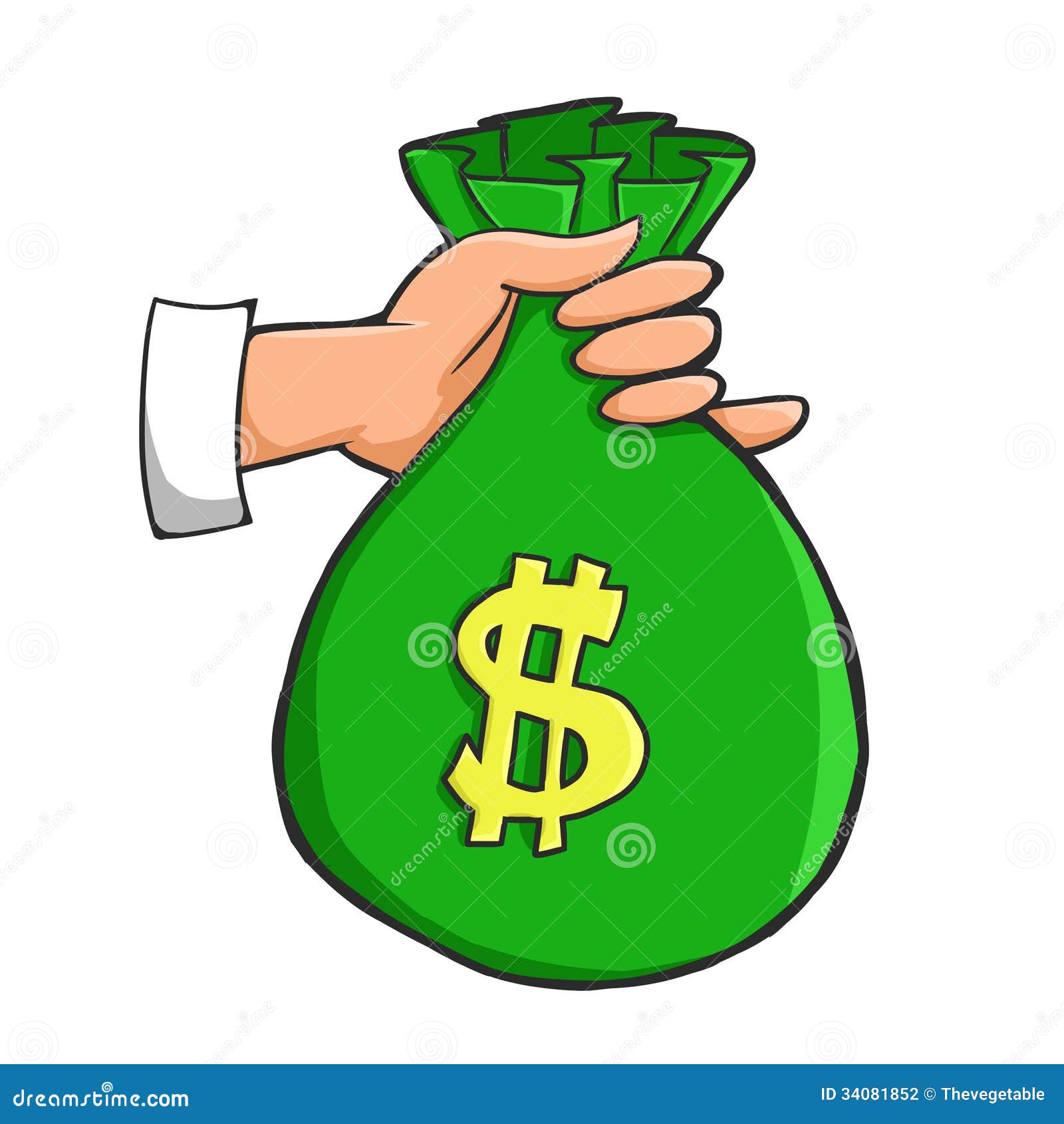 Holding Money Bags Stock Illustration Illustration Of - 