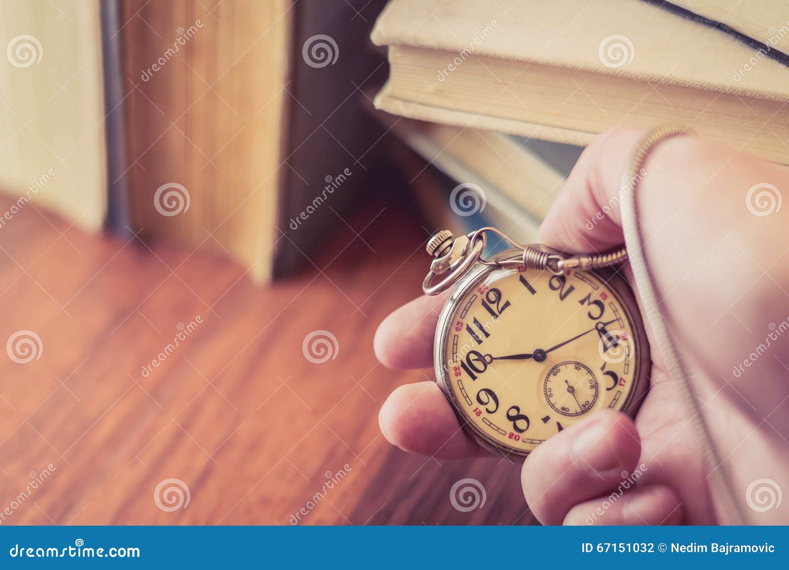 Holding Old Pocket Watch in Hand Stock Photo Image of book, education