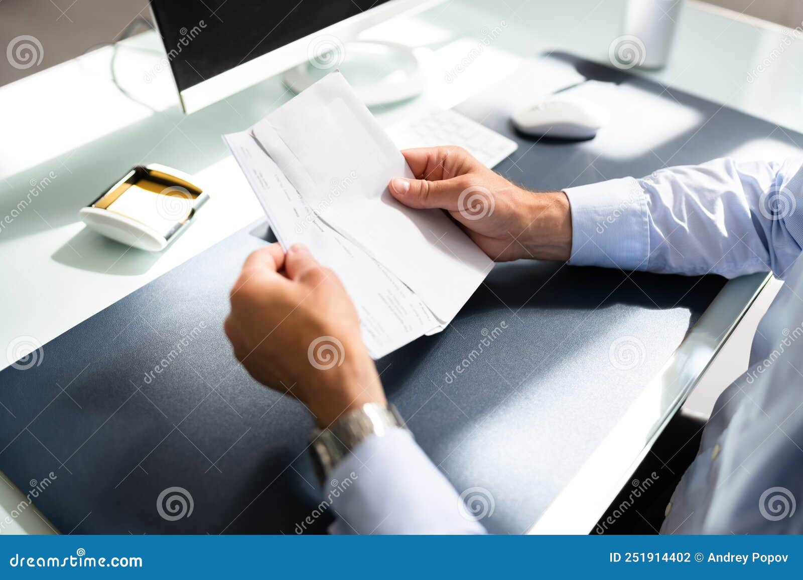 Holding Paycheck stock photo. Image of corporate, check 251914402