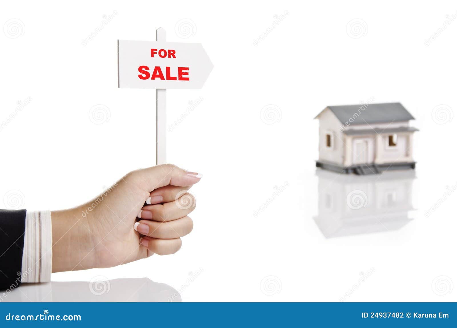 Holding real estate sign stock photo. Image of house 24937482